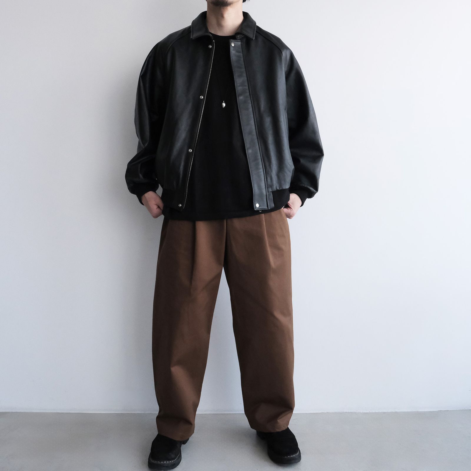 Cow Leather Raglan Blouson -ブルゾン-（Black / ブラック）GU263-30320