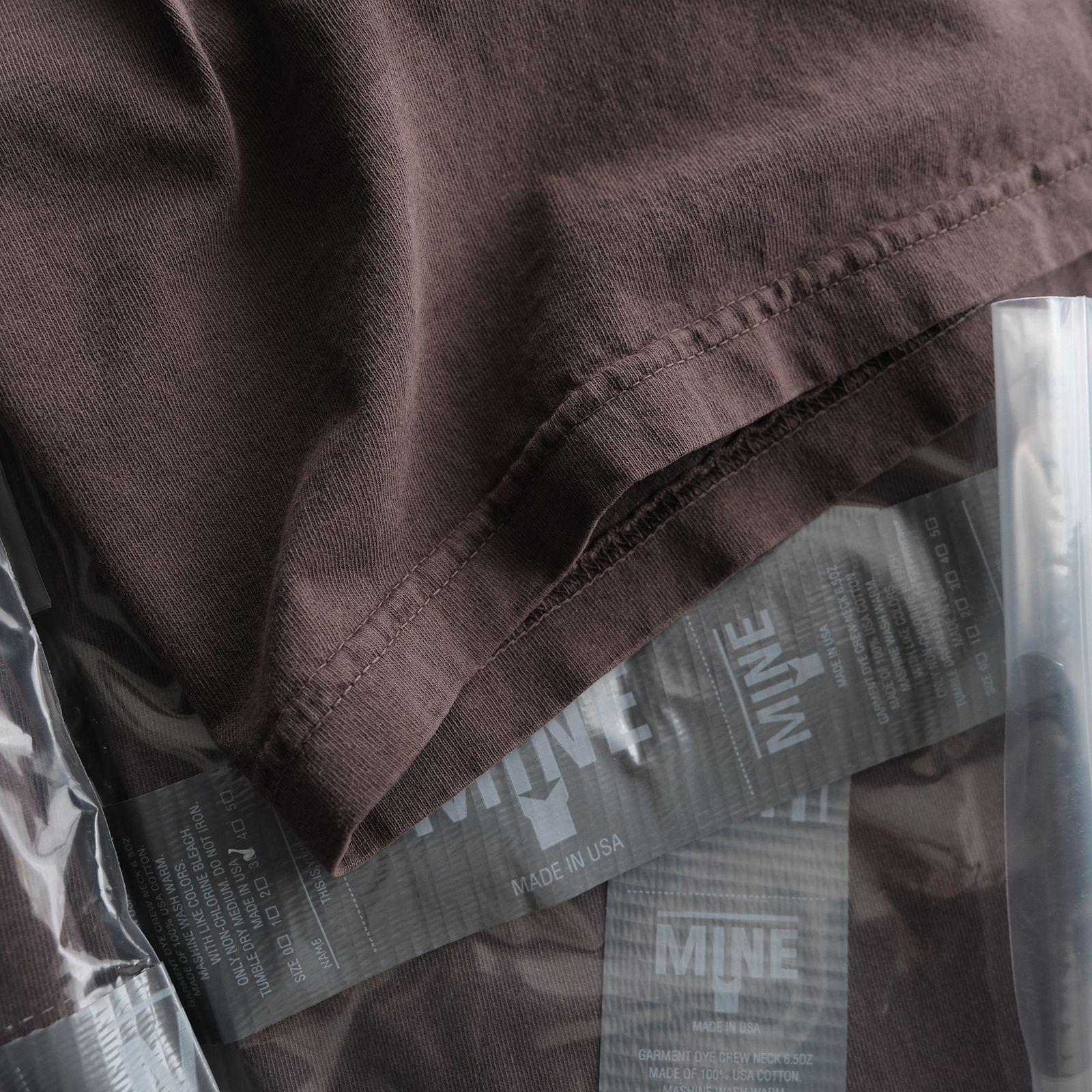 MINE Duct Tape T-Shirt / White Label STACK STORE 10th Anniversary Limited Color -Tシャツ-（PD Brown / ピグメントダイ ブラウン）