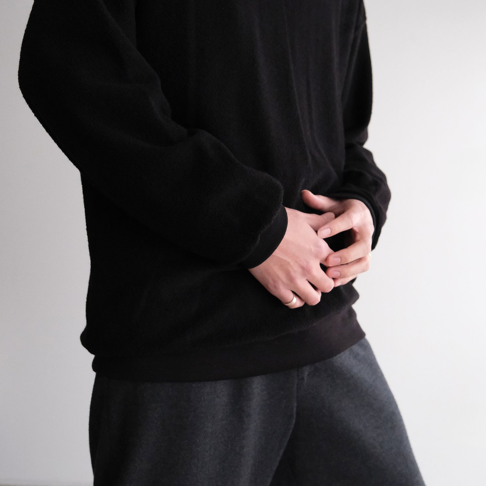 Merino Fleece Crew Neck Pullover -スウェット-（Black / ブラック）