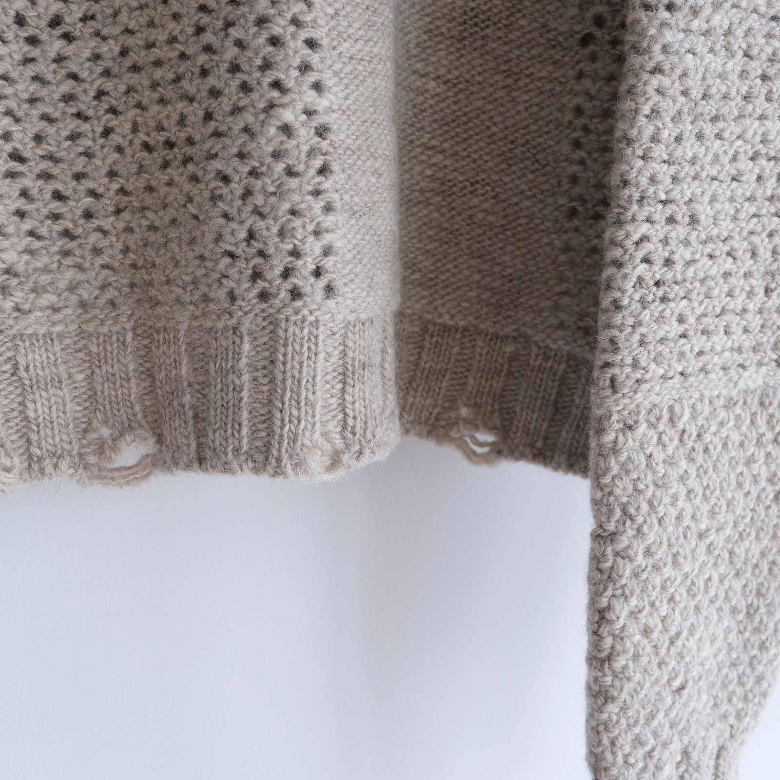 Patchwork Sweater -セーター-（Gray Beige / グレーベージュ）