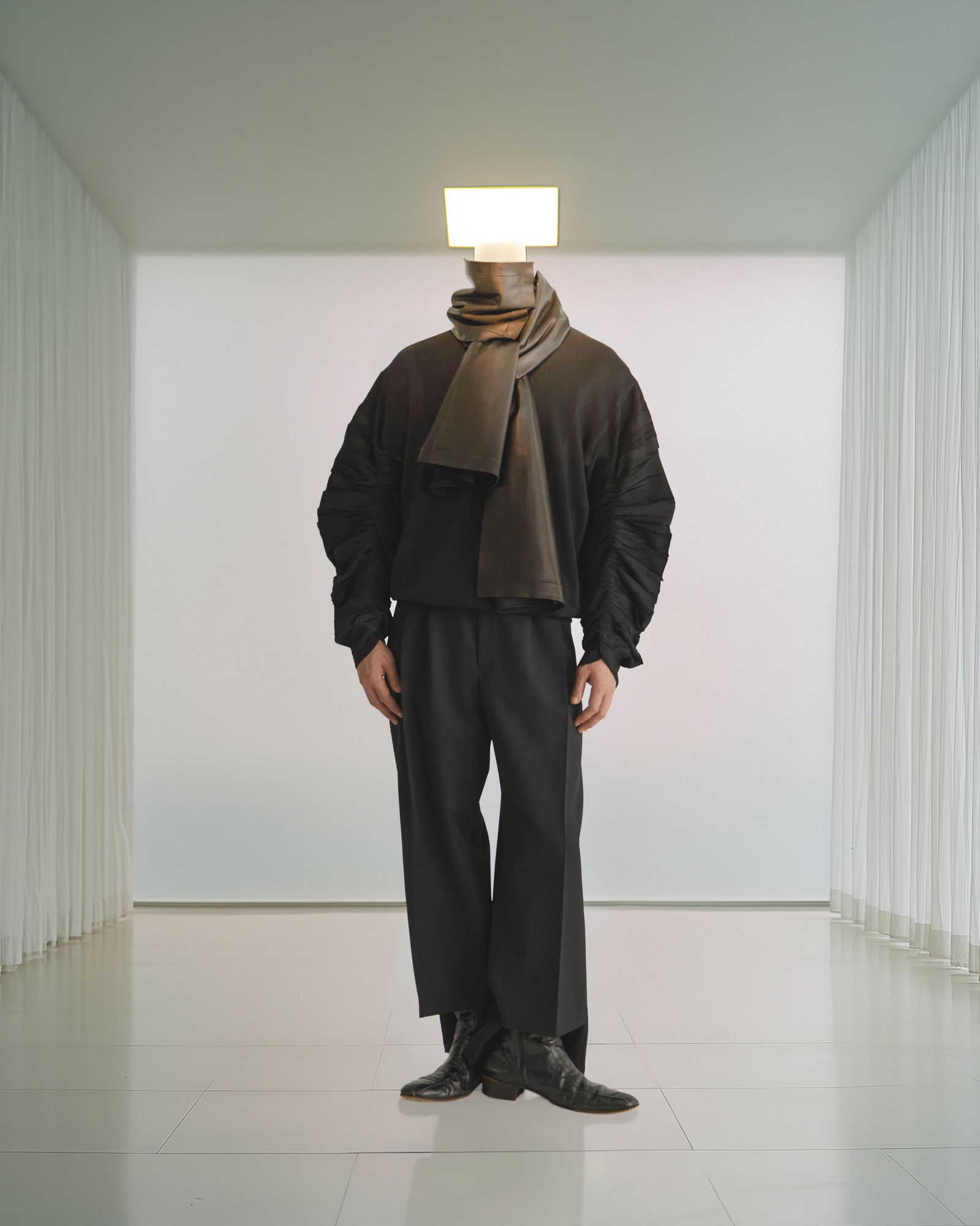 "Leather"Scarf -ベルト-（Black / ブラック）