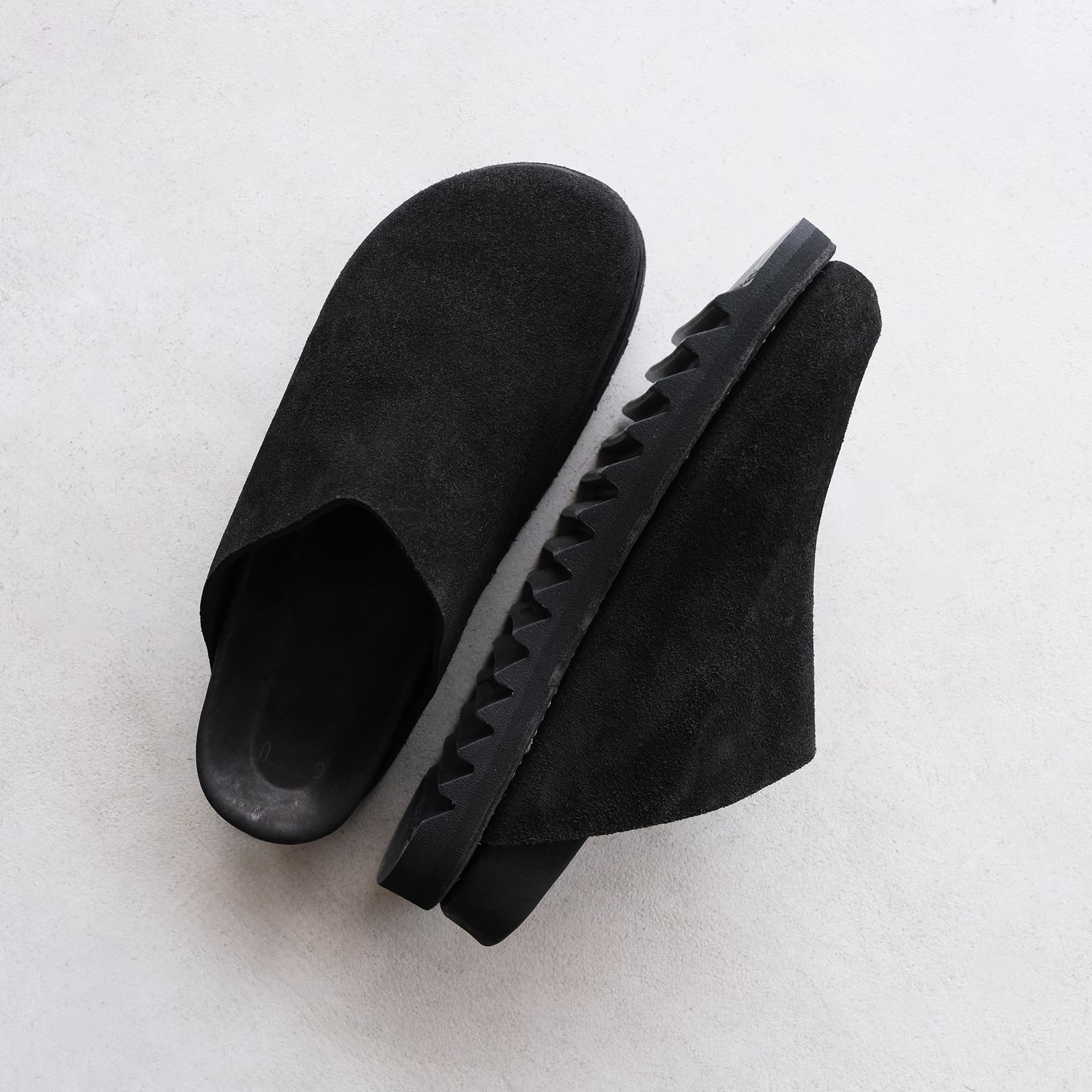 BRK05 Calf Back Side Reverse Unlined Sandal -サンダル-（Black / ブラック）