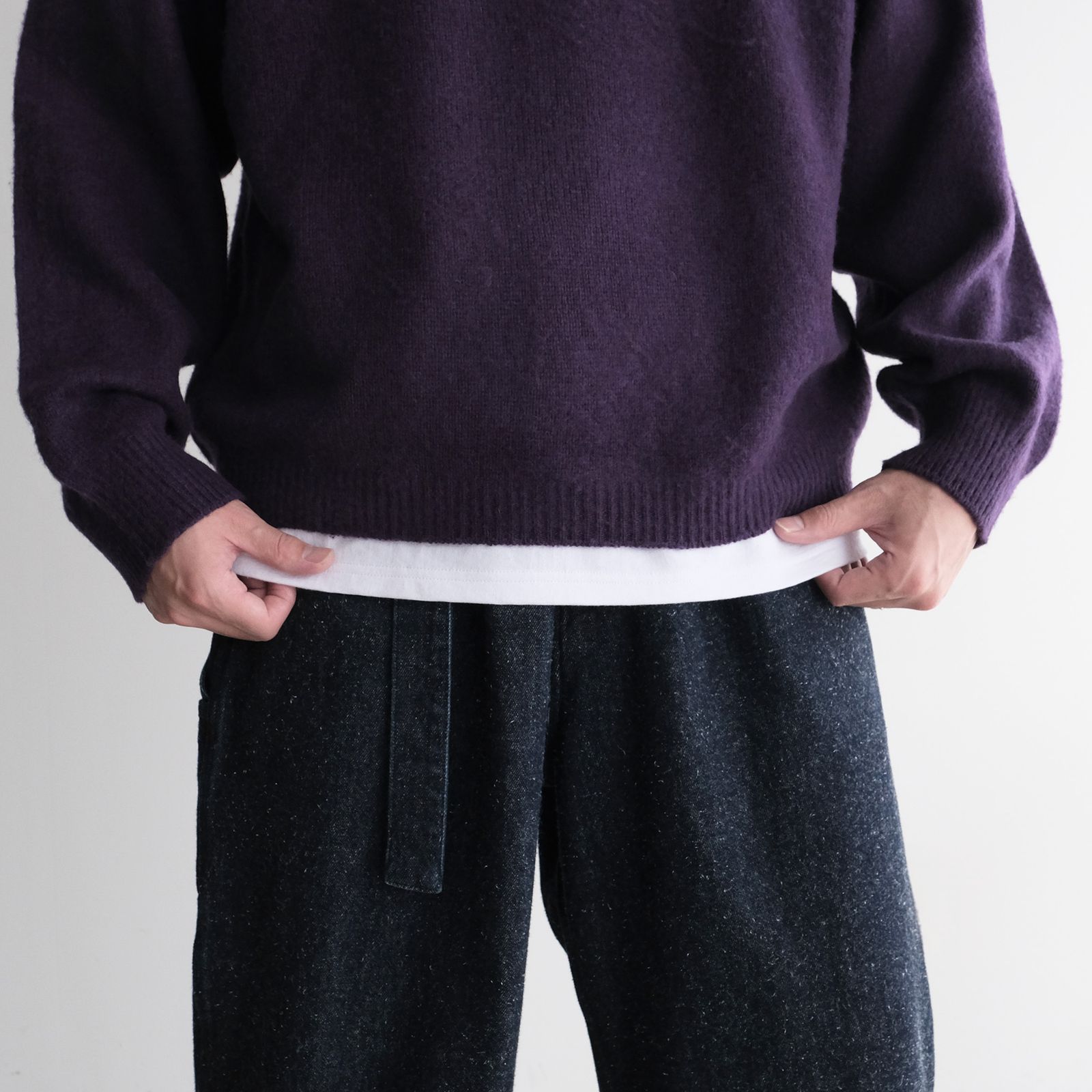 Crew Neck Knit -ニット-（Purple / パープル）