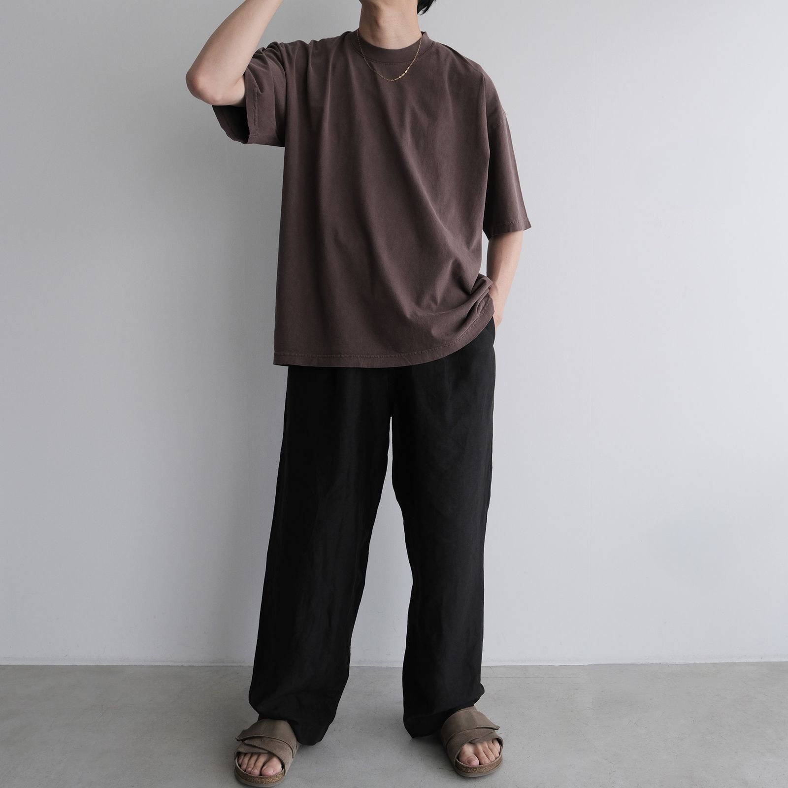 MINE Duct Tape T-Shirt / White Label STACK STORE 10th Anniversary Limited Color -Tシャツ-（PD Brown / ピグメントダイ ブラウン）