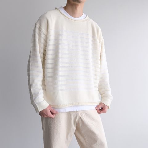 Panel Border Sweather -ニット-（White / ホワイト）