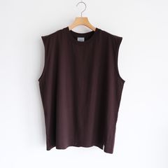 Giza Cotton No Sleeve T-Shirt -ノースリーブ-（Brown / ブラウン）
