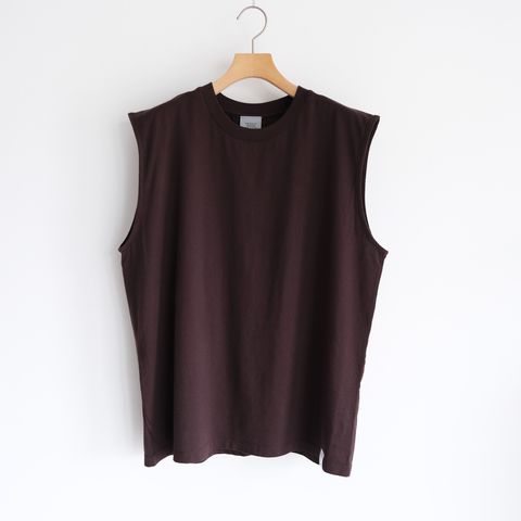 Giza Cotton No Sleeve T-Shirt -ノースリーブ-（Brown / ブラウン）