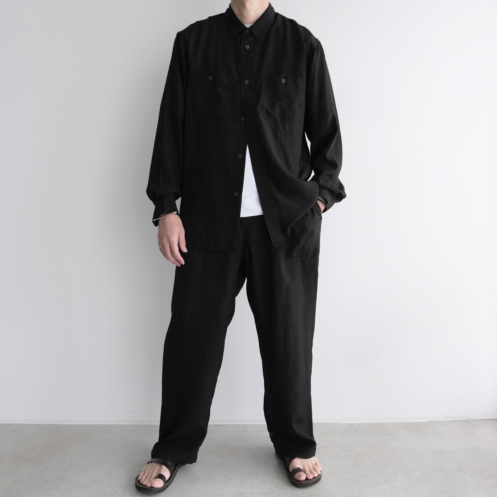 Fibril Silk Tafta Easy Baker Pants -パンツ-（Black / ブラック）