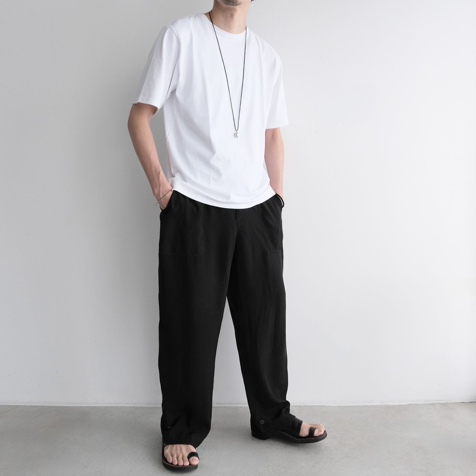 Fibril Silk Tafta Easy Baker Pants -パンツ-（Black / ブラック）
