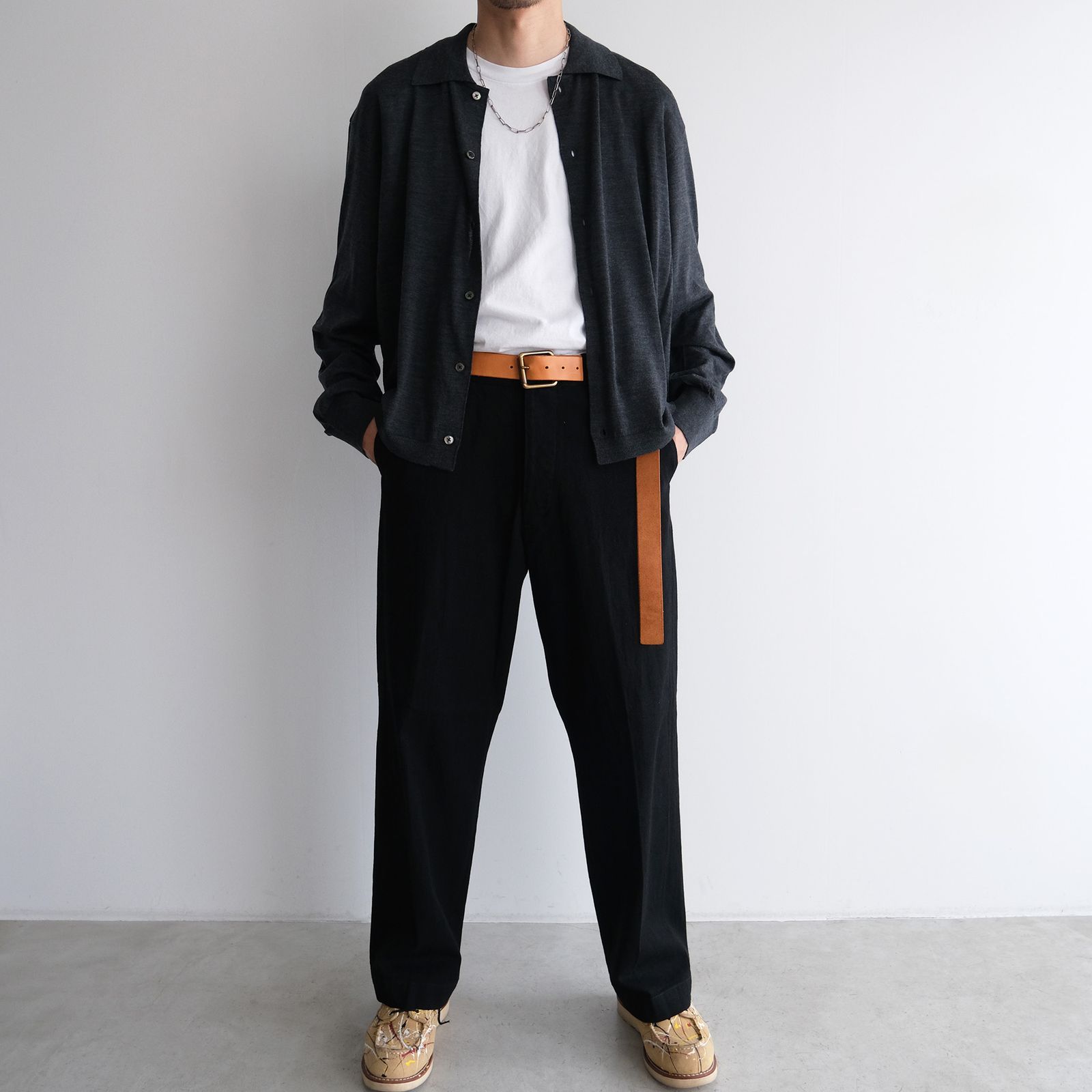 Knit Cardigan -ニット-（Charcoal / チャコール）