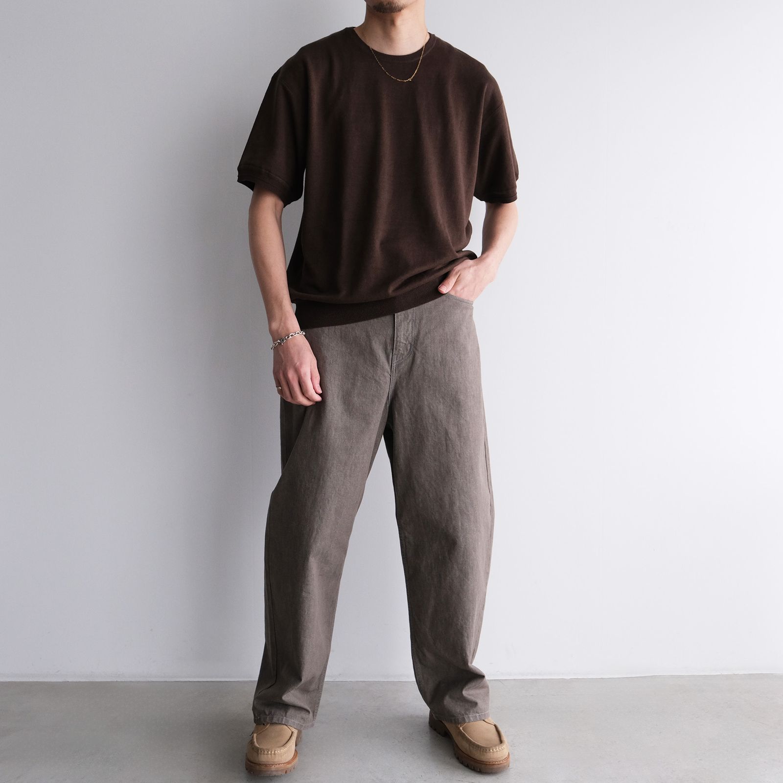 2/26Safirin 18Gauge Knit Pullover -Tシャツ-（Brown Mix / ブラウンミックス）