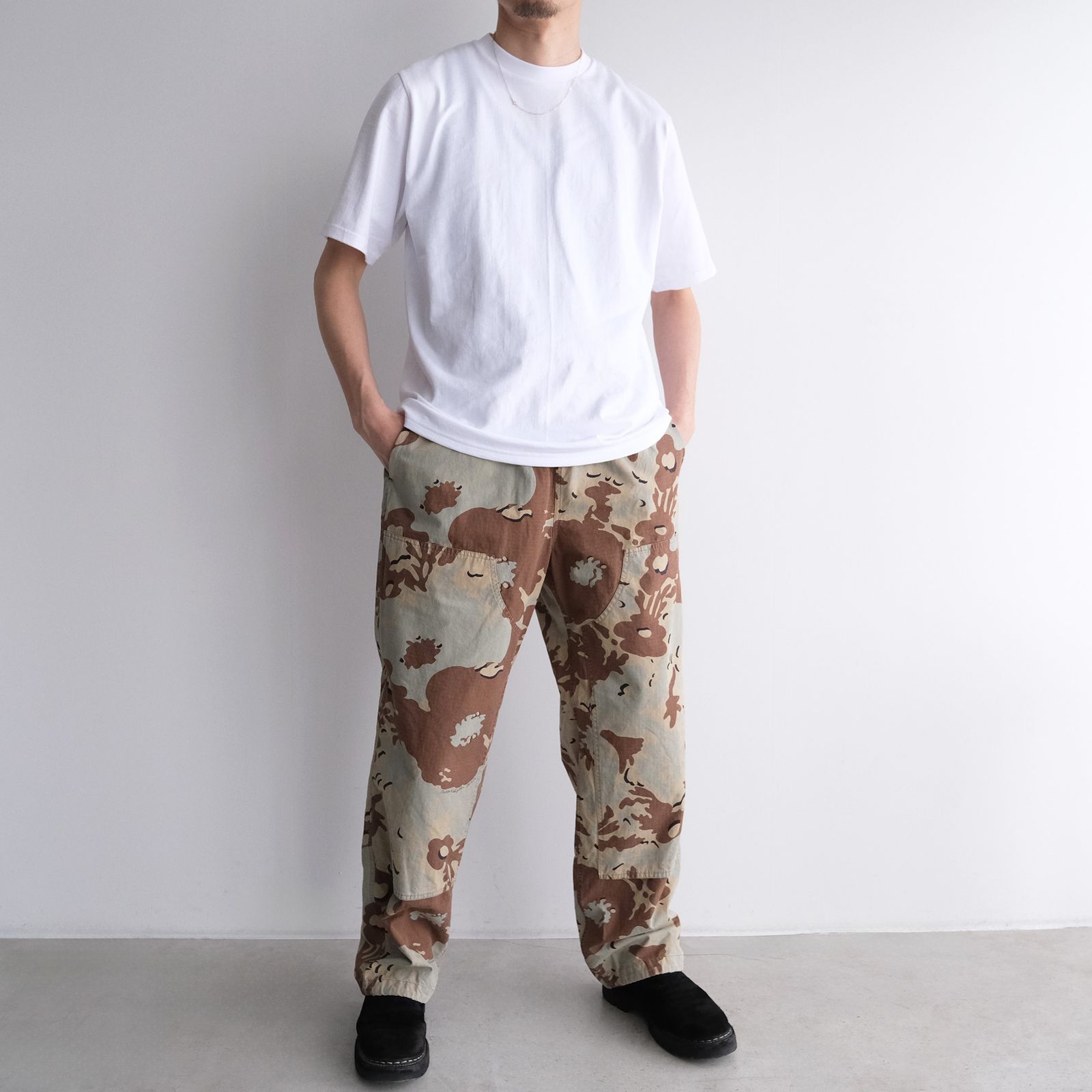 Camo Flower Double Knee Pants -パンツ-（Beige / ベージュ）