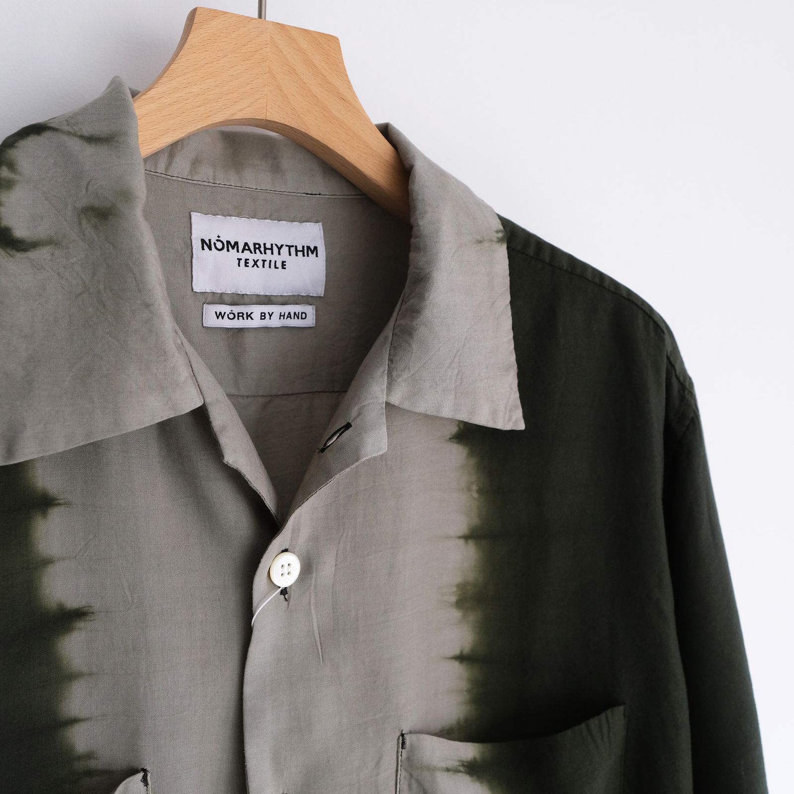 Hand Dye Open Collar SS Shirt -シャツ-（Forest Green / フォレスト グリーン）