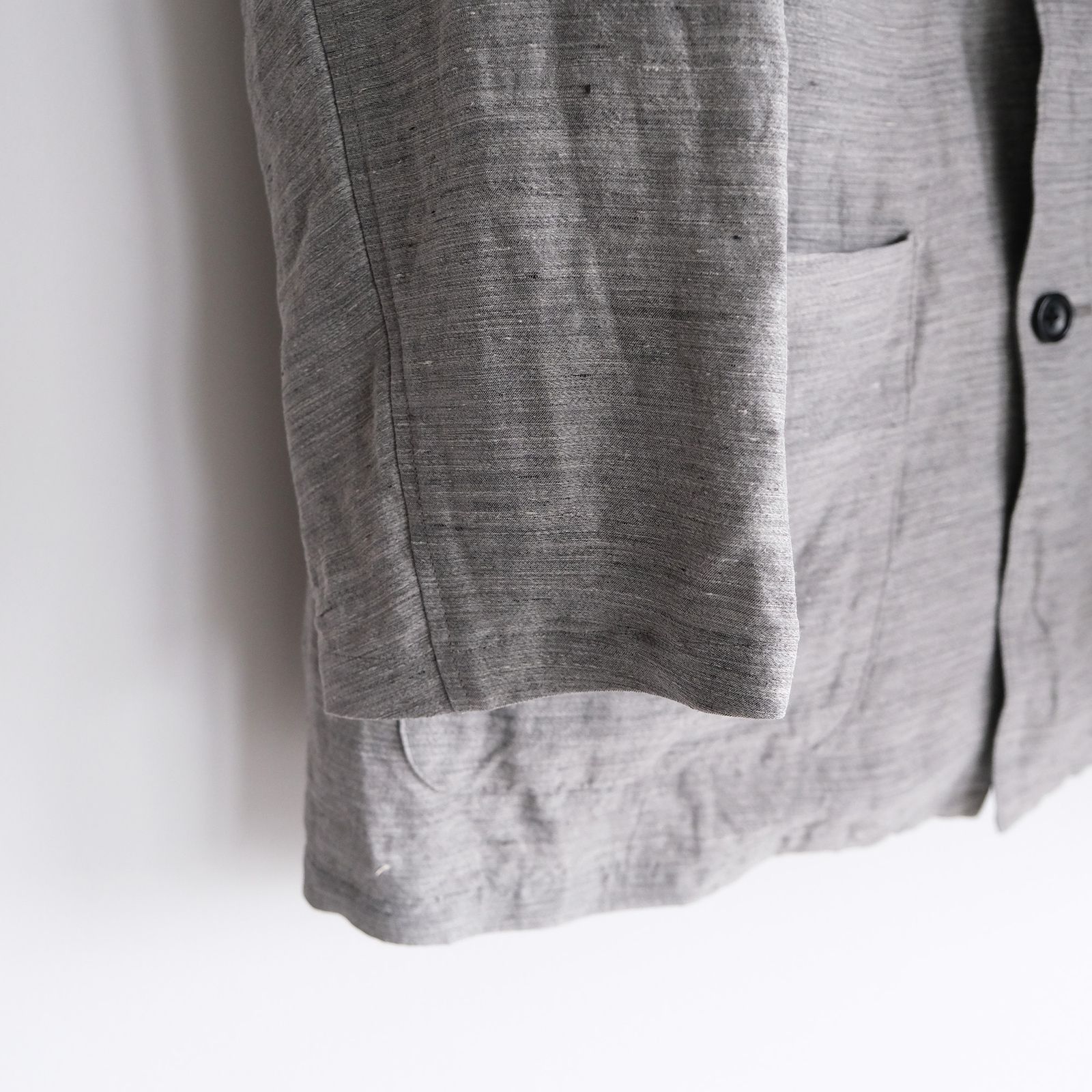 Linen Cupro Back Satin Work Jacket -ジャケット-（Gray / グレー）GM261-20370