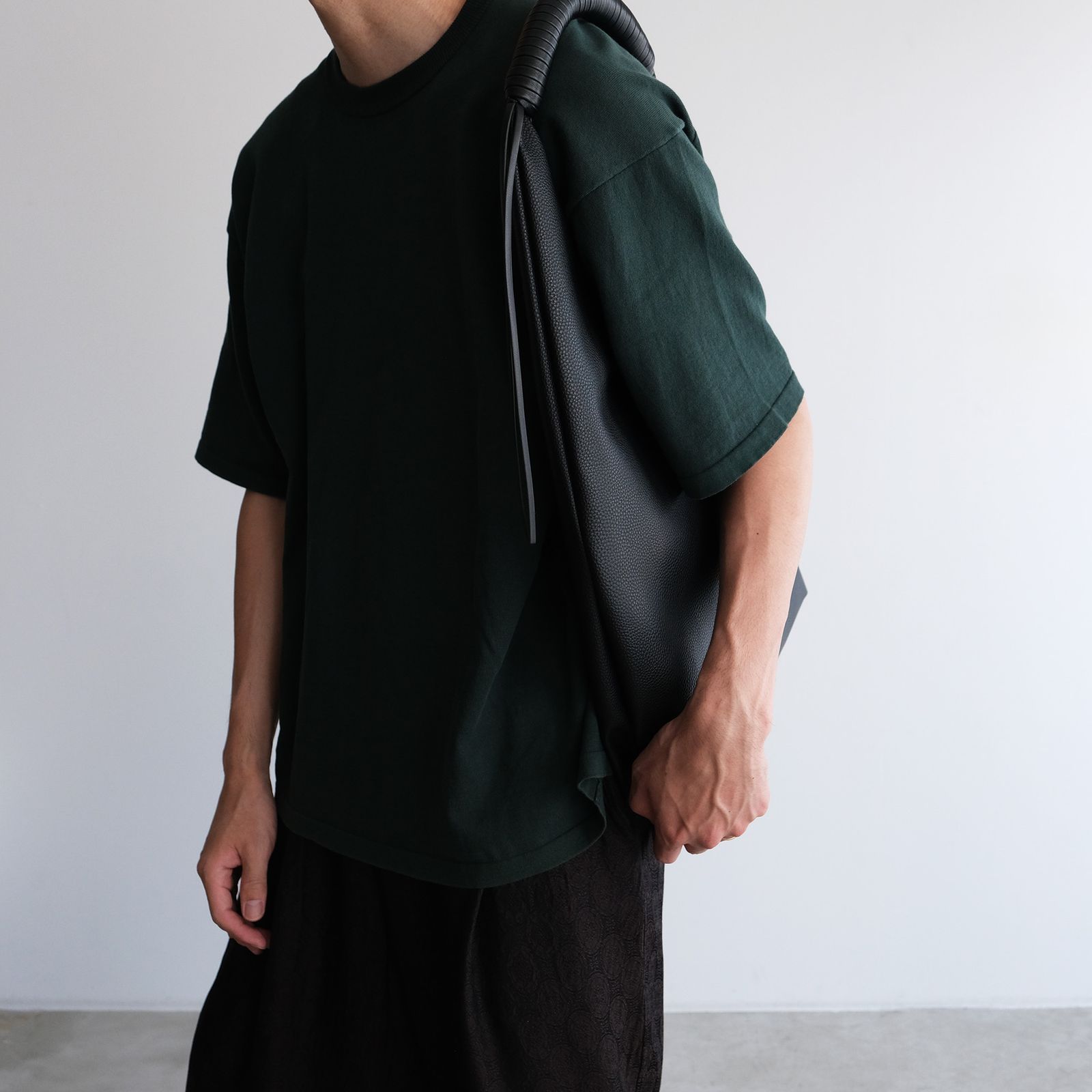 Tech Leather Wrapping Handle Tote -バッグ-（Black / ブラック）