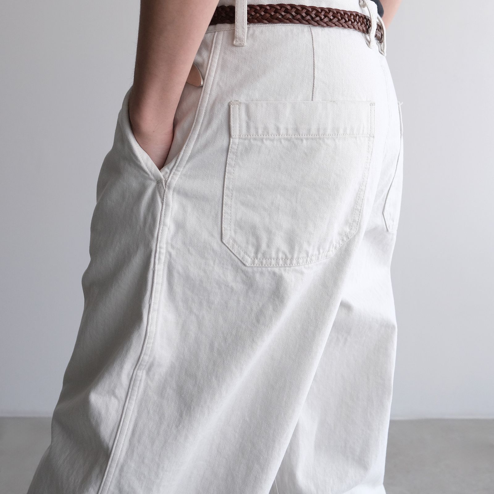 Cotton Denim - Wide Pants -パンツ-（L.Beige / ライトベージュ）
