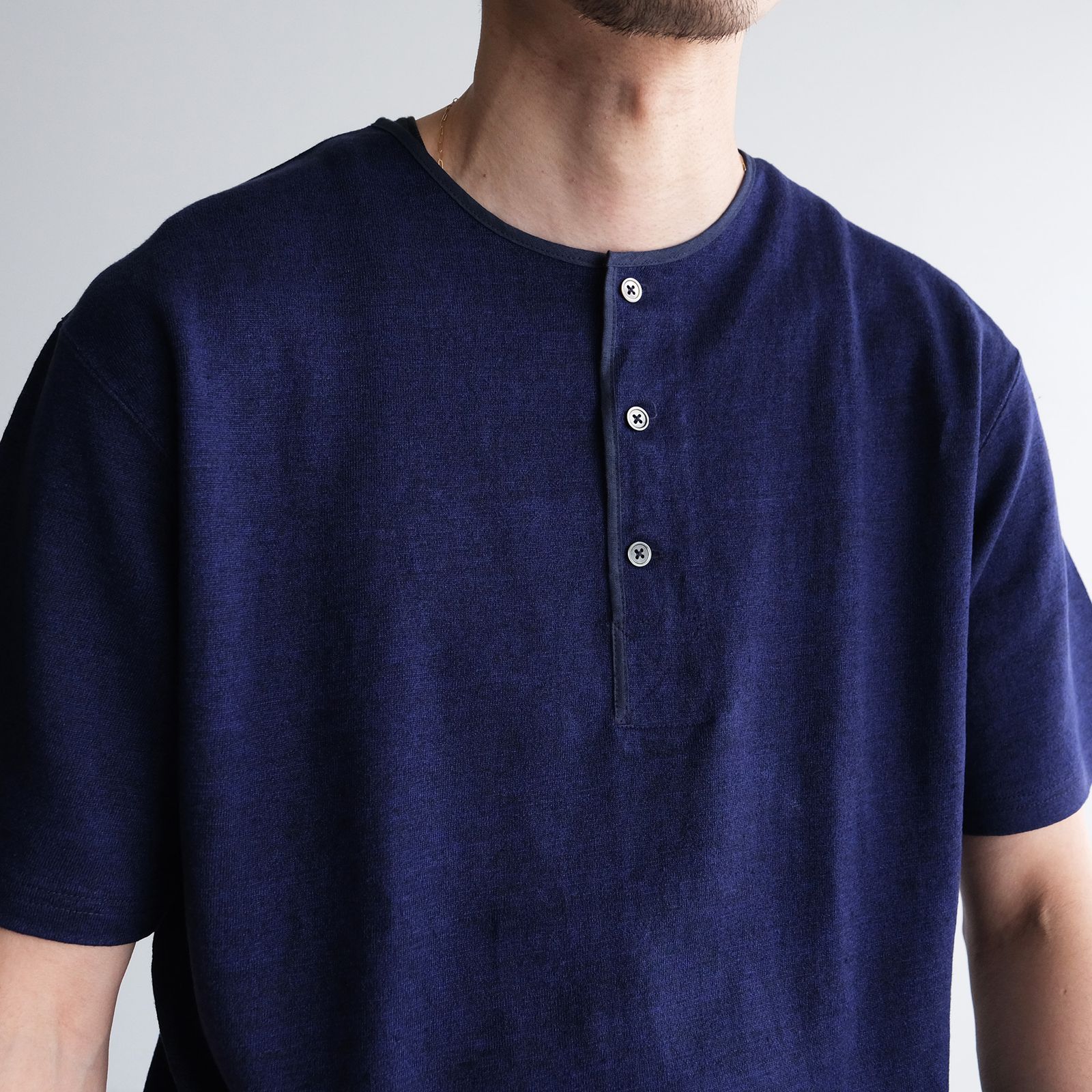 Linen 10oz Henry Neck Pullover -Tシャツ-（Royal Blue / ロイヤルブルー）