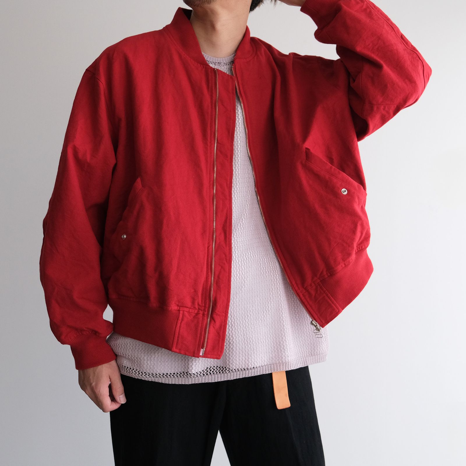 Cotton Canvas MA-1 Blouson -ブルゾン-（Red / レッド）