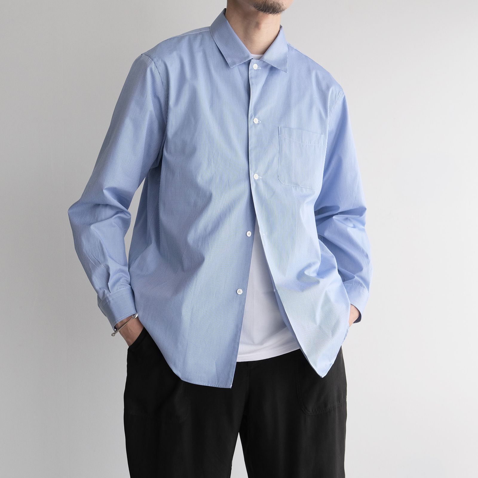 L/S Dress Shirts -シャツ-（Blue / ブルー）