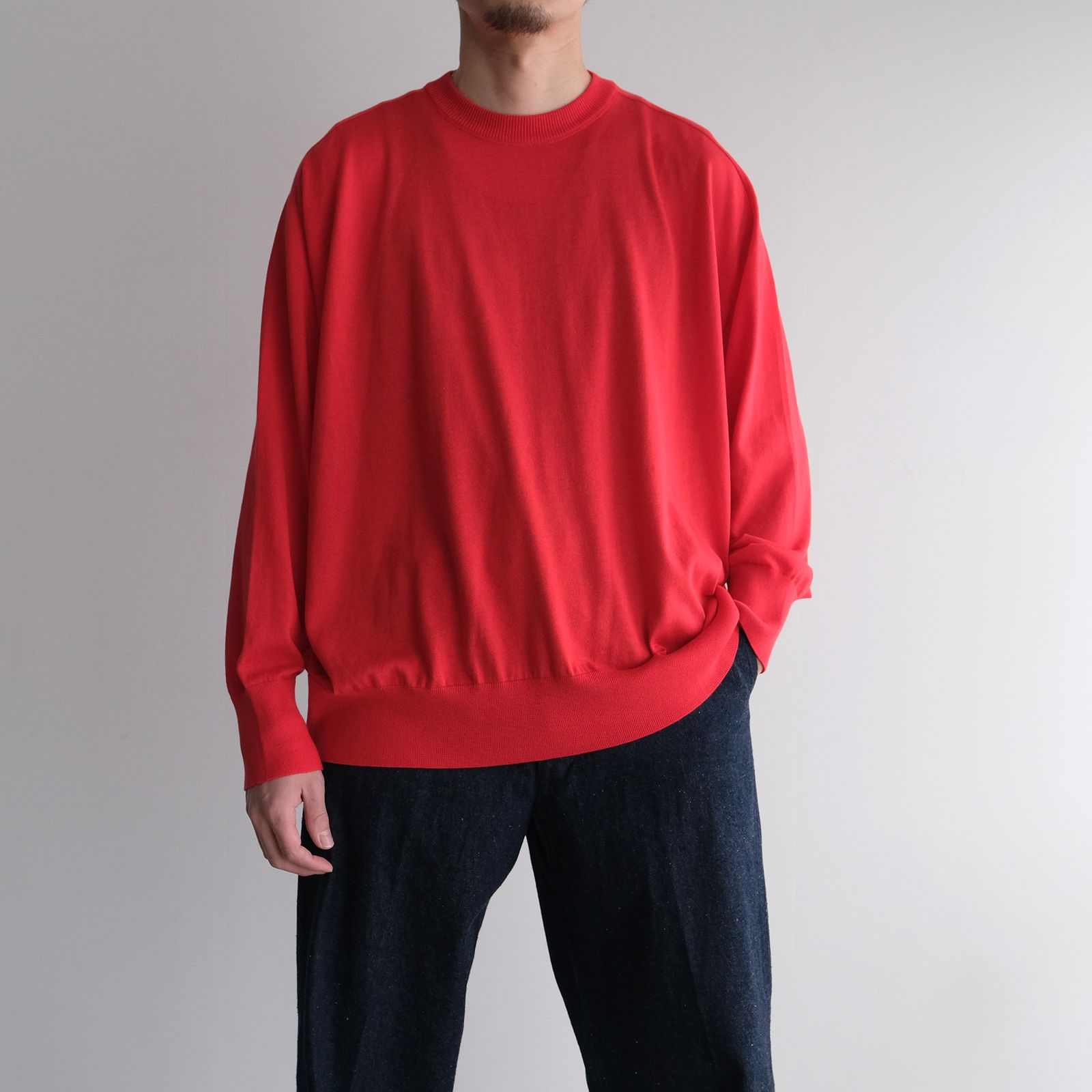Crew Neck Knit -ニット-（Red / レッド）