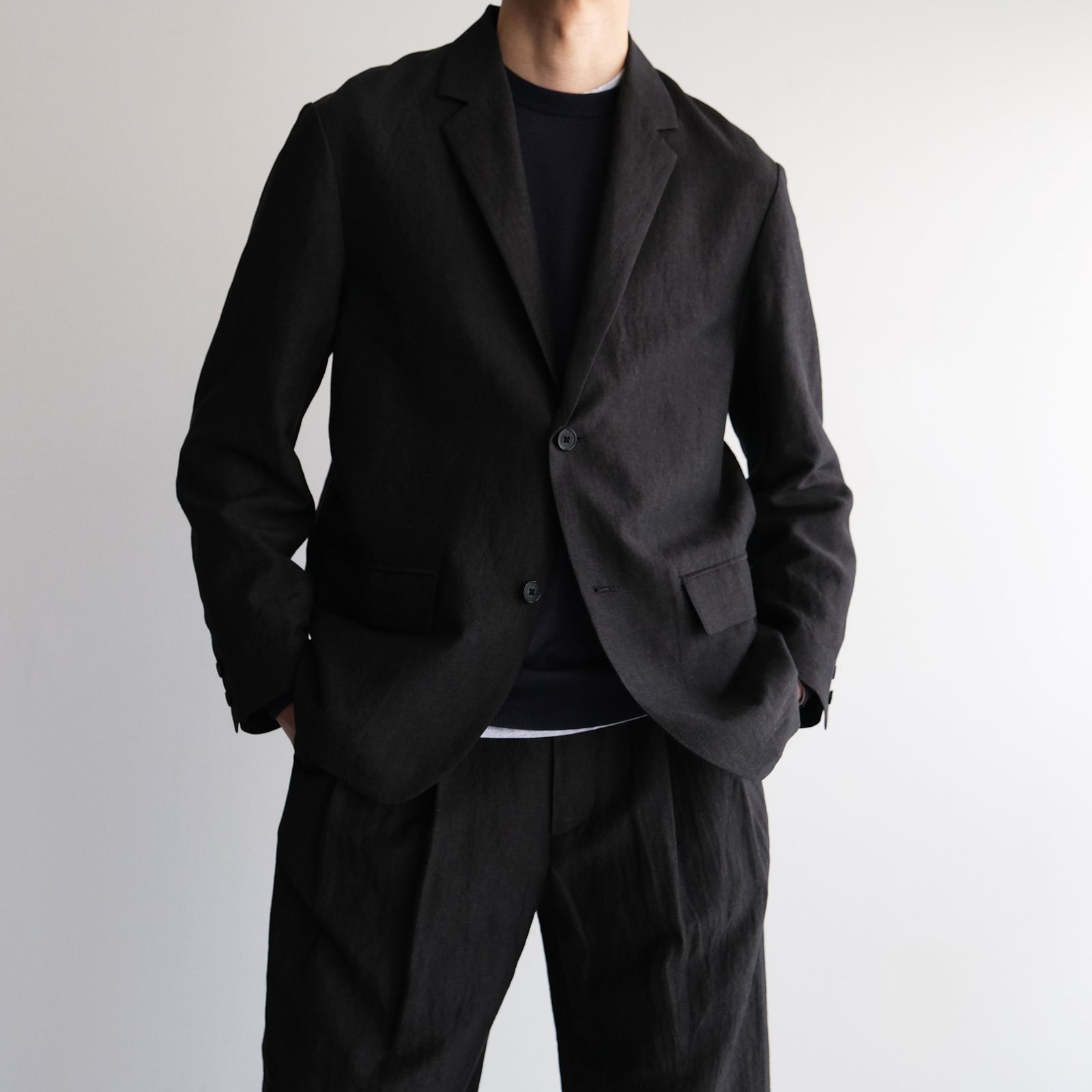 Wool Linen 2B Jacket -ジャケット-（Charcoal / チャコール）