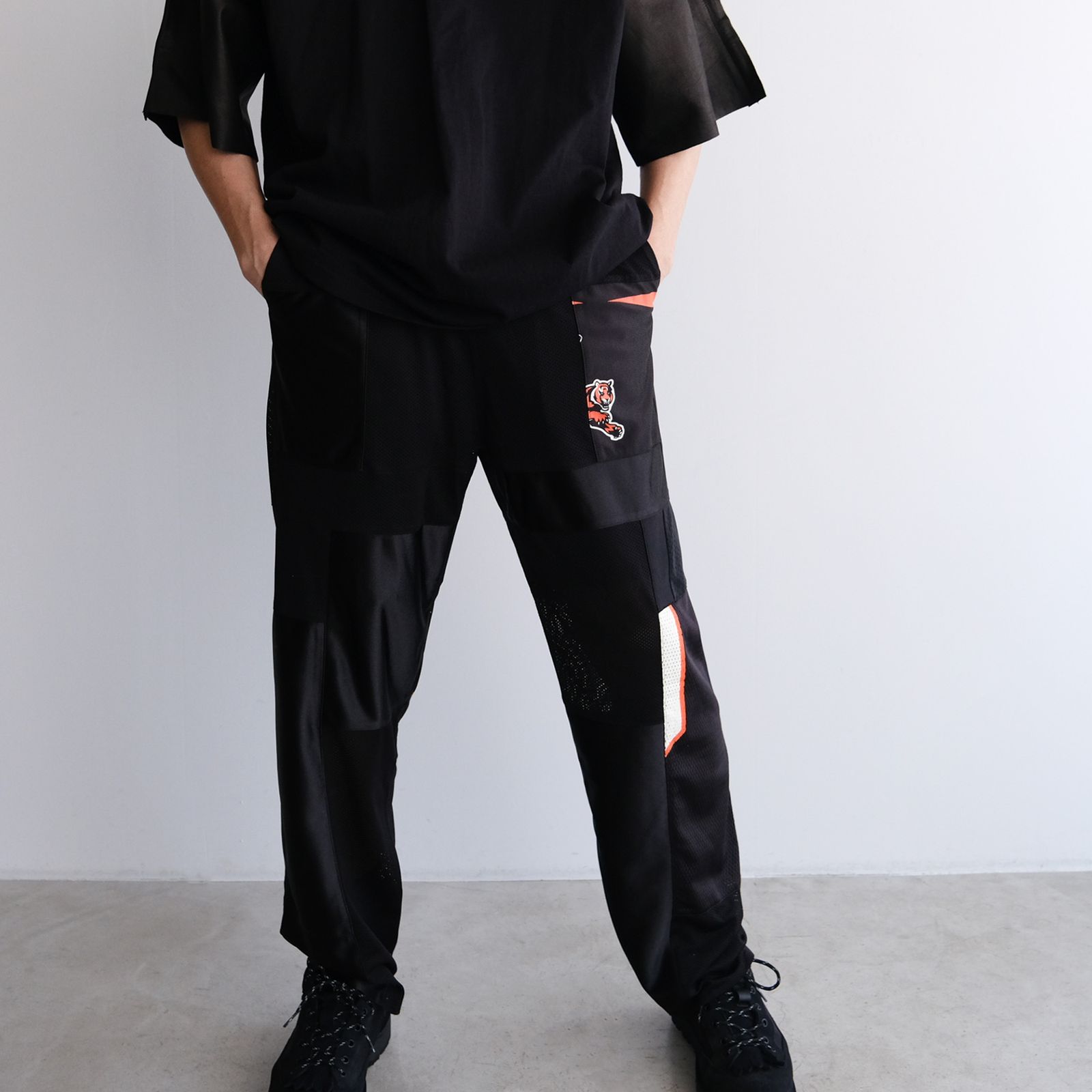 77CIRCA - circa make patchwork mesh pants -パンツ-（Black