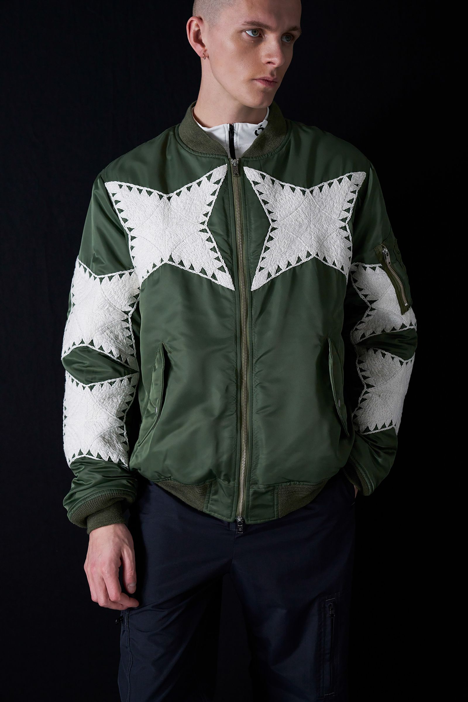 The Craft Hand Embroidery Flight Jacket -ジャケット-（Olive / オリーブ）