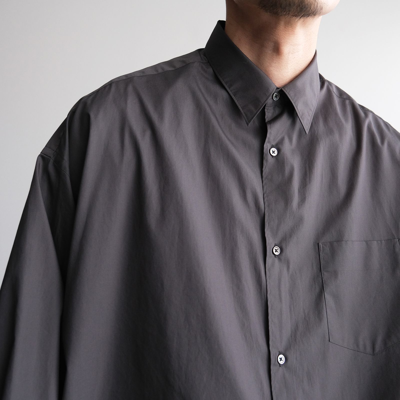 Broad L/S Oversized Regular Collar Shirt -シャツ-（C.Gray / C.グレー）GM261-50001B