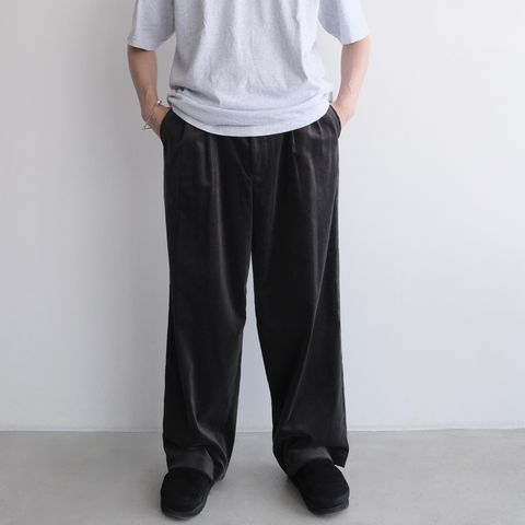 Suvin Corduroy Wide Straight Trousers -パンツ-（Gray / グレー）GU263-40213B