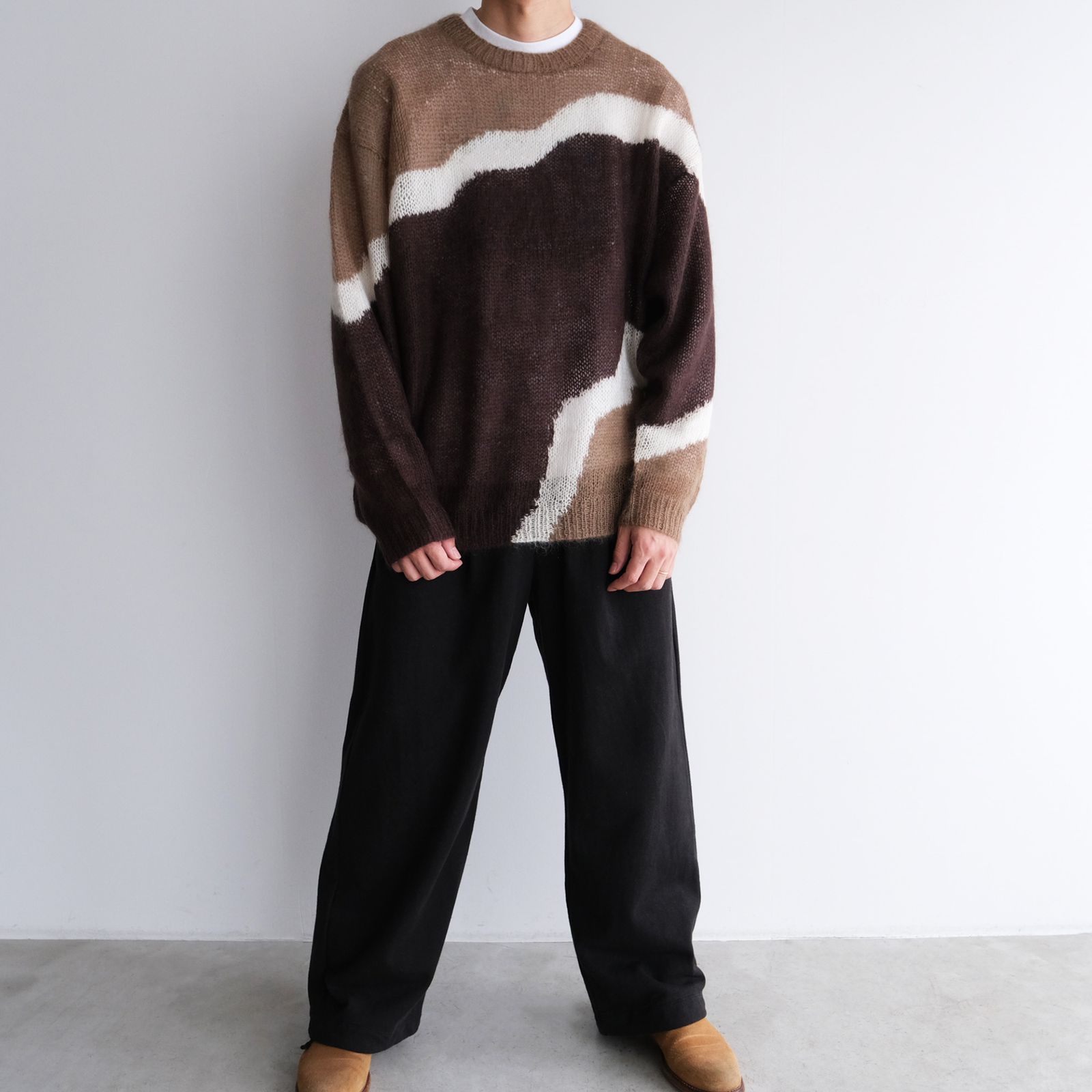 Hand Knitted Mohair Sweater -ニット-（Brown / ブラウン）