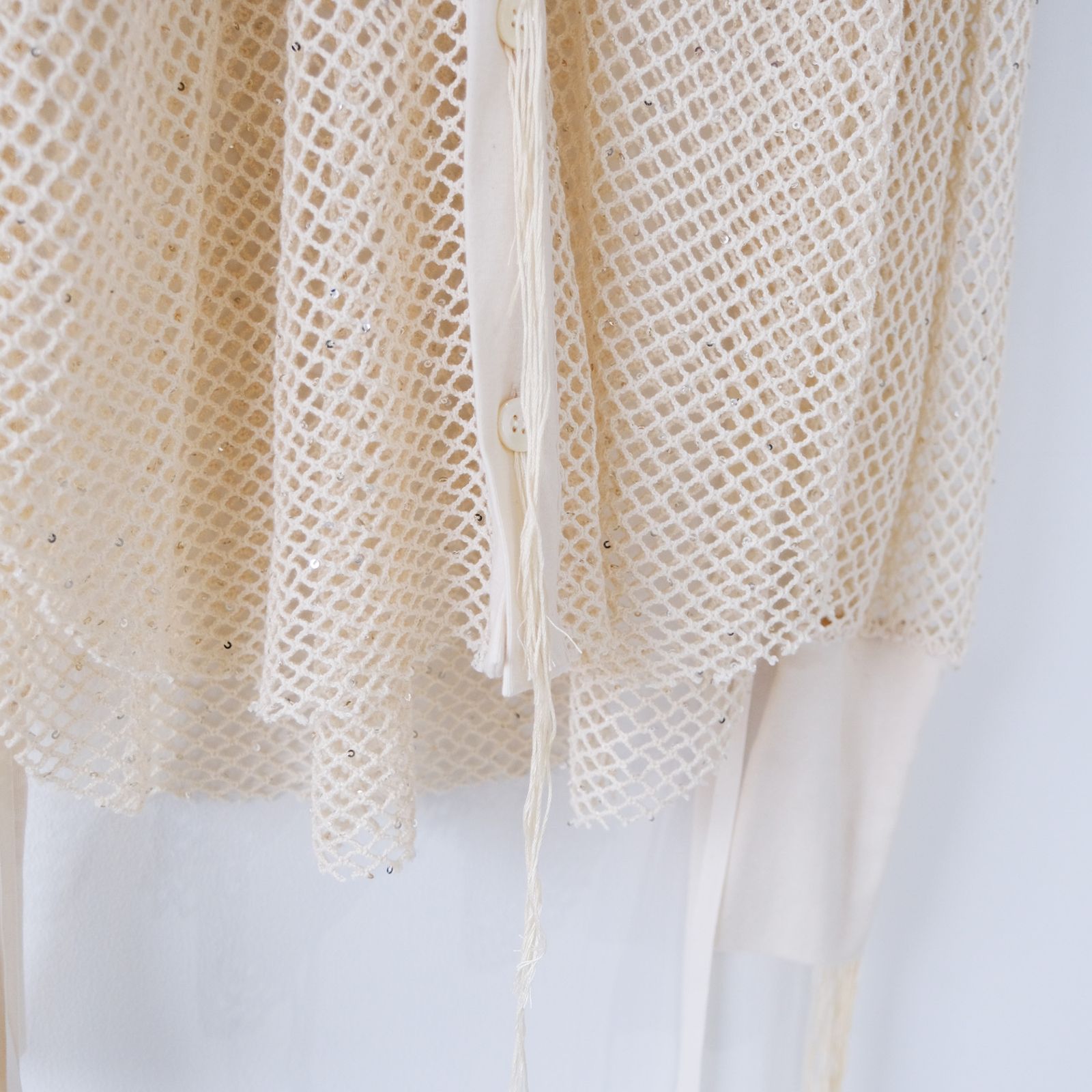 Midorikawa - Sequin Mesh Shirts -シャツ-（Ivory / アイボリー） | STACK STORE