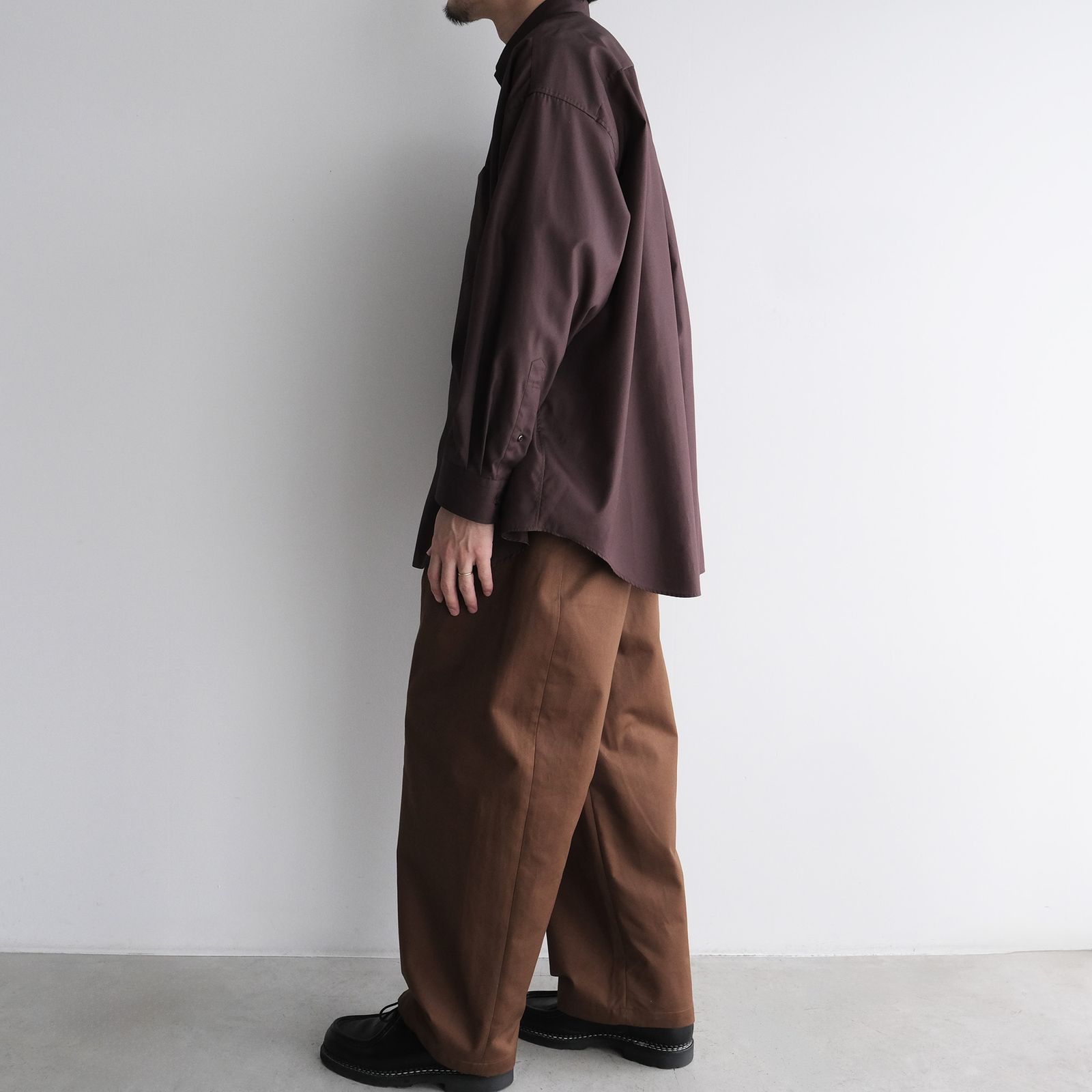 Easy Care Poplin L/S Oversized B.D Shirt -シャツ-（Brown / ブラウン）GM263-50620