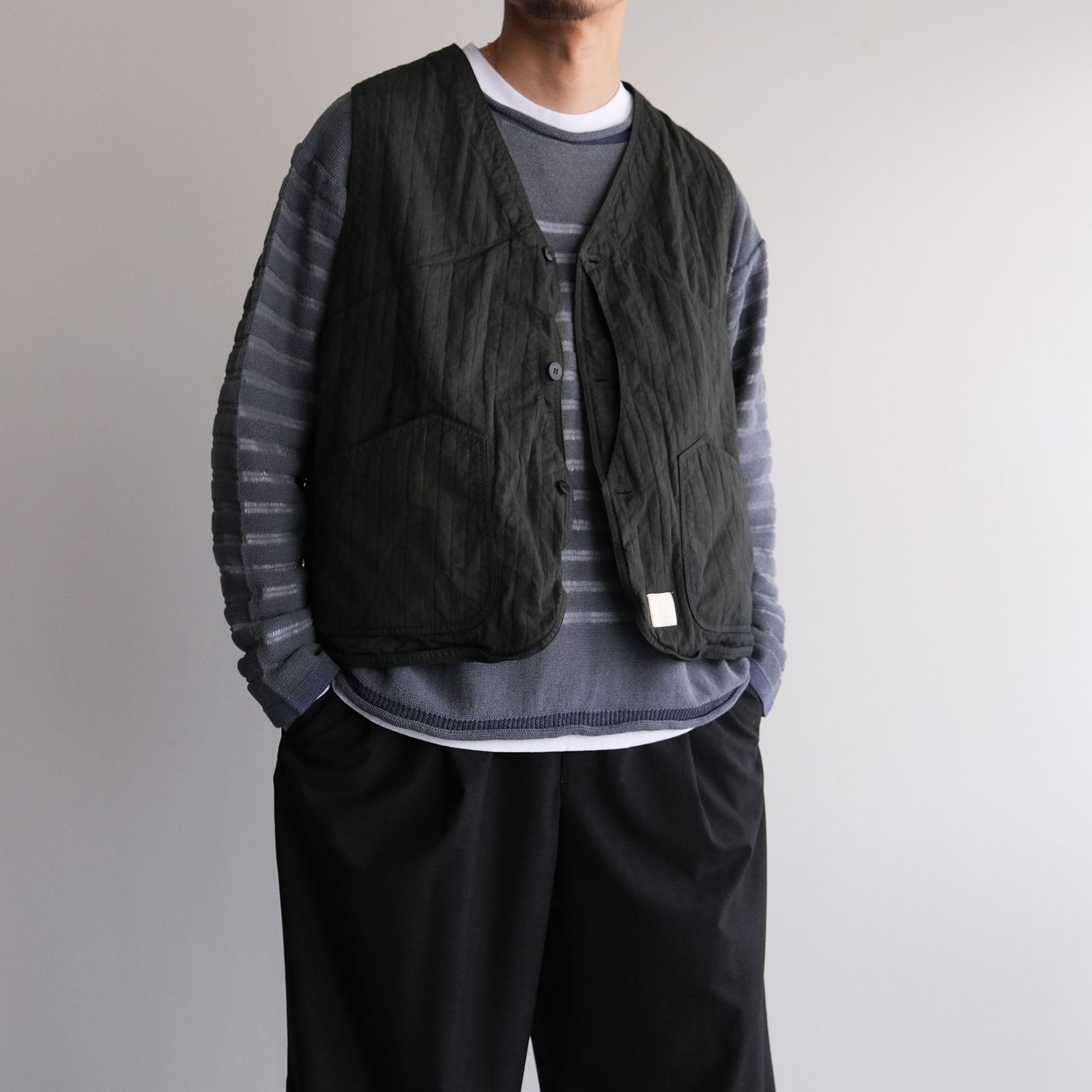 Panel Border Sweather -ニット-（Blue Gray / ブルーグレー）