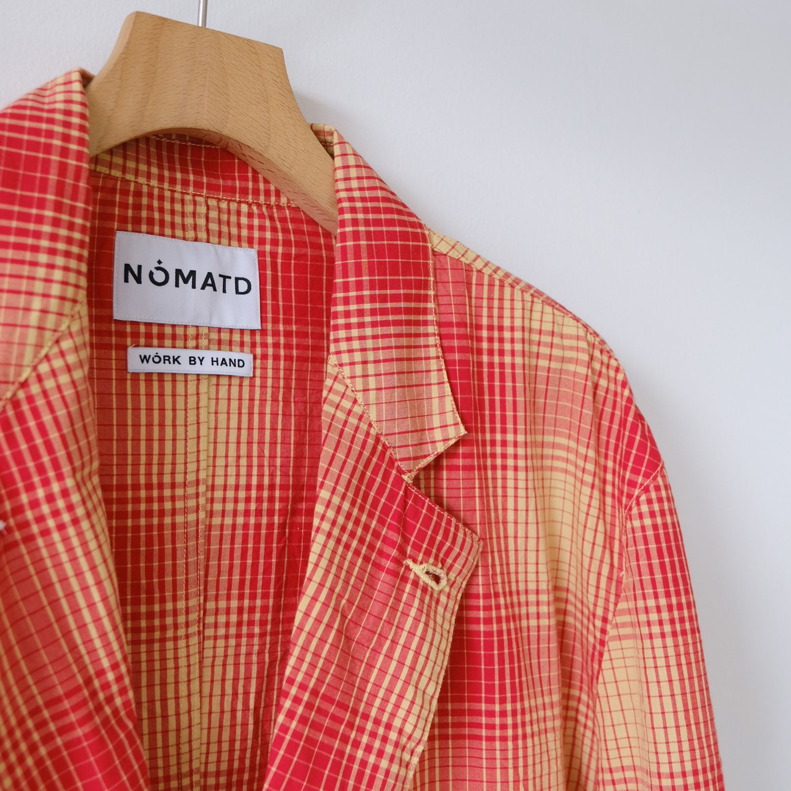 NOMA t.d. - Ombre Plaid Jacket With Beading -ジャケット-（Red×Off / レッド×オフ） |  STACK STORE