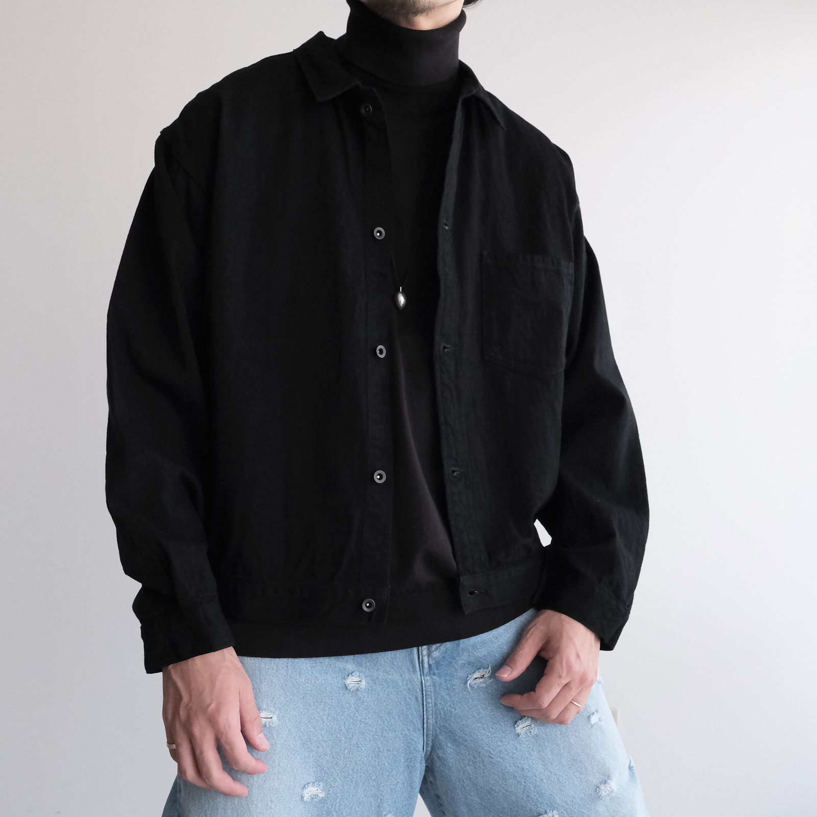 Smooth Suvin Turtleneck Sweater -セーター-（Black / ブラック）