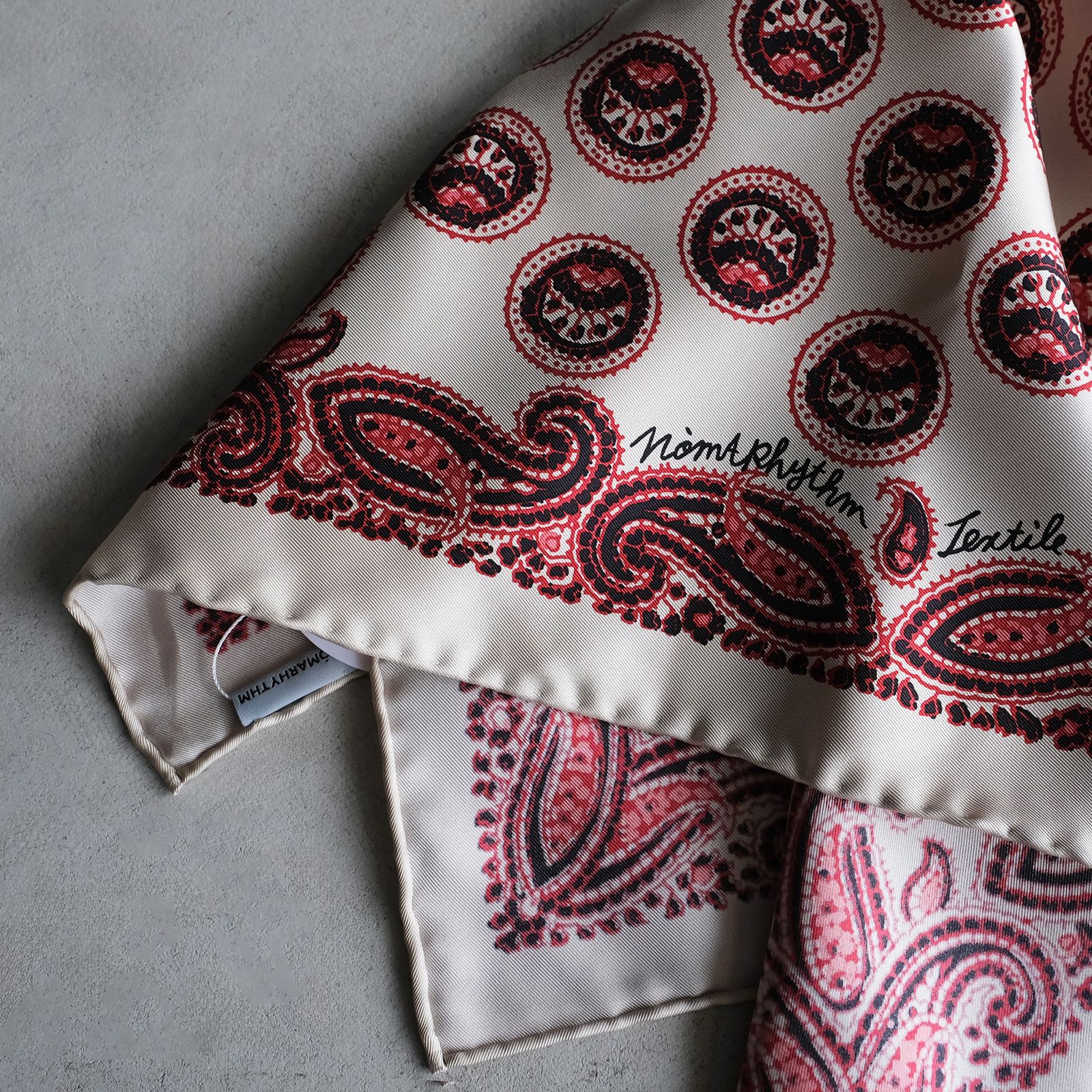 Paisley Silk Bandana Scarf -スカーフ-（Beige / ベージュ）