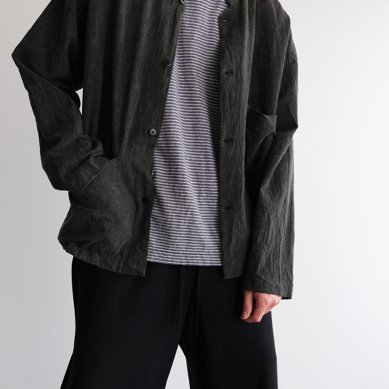 Old Border S/S T-Shirt -Tシャツ-（Charcoal×Purple / チャコール×パープル）