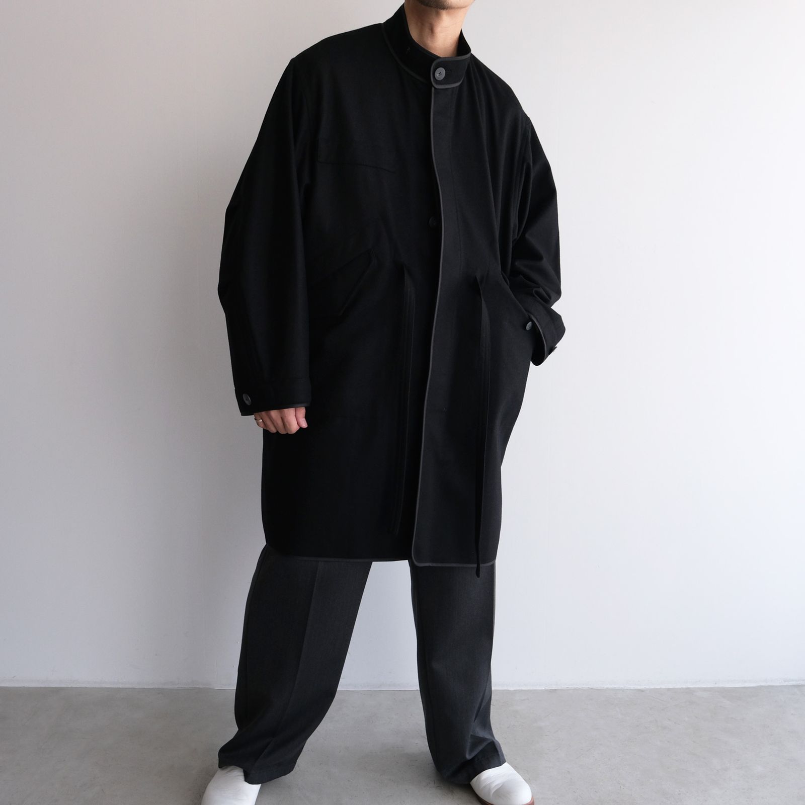 With Piping ：M65 Hoodie Coat -コート-（Black / ブラック）