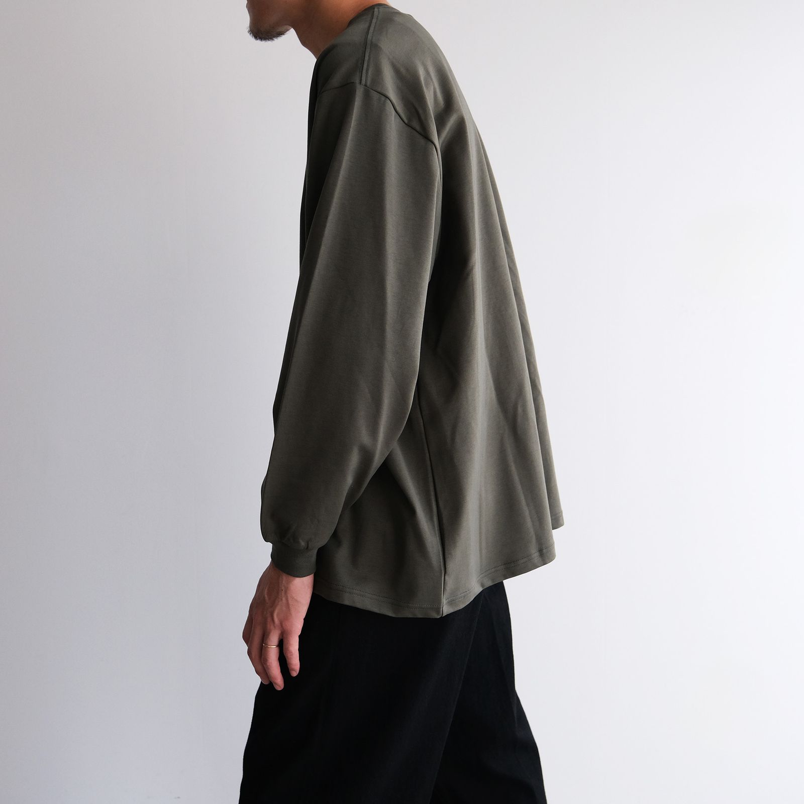 Brushed Mockrody Crew Neck L/S Tee -Tシャツ-（Green / グリーン）