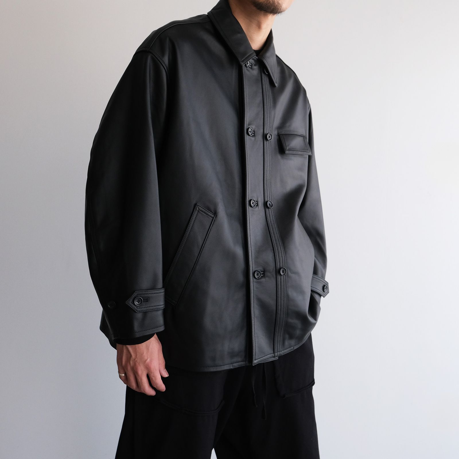 Sheep Leather Corbusier Jacket -ジャケット-（Black / ブラック）