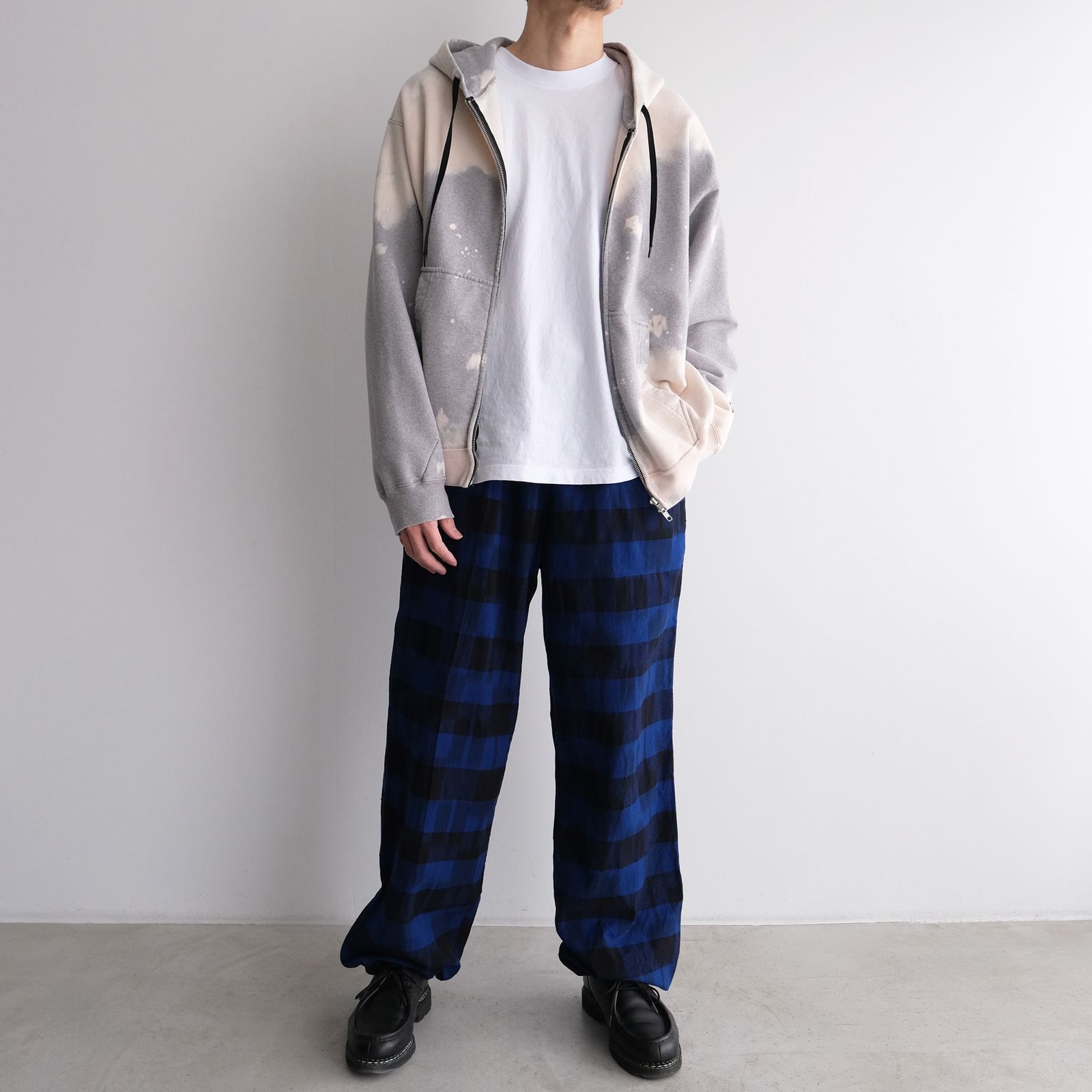 Ikat Check Easy Pants -パンツ-（Navy×Black / ネイビー×ブラック）