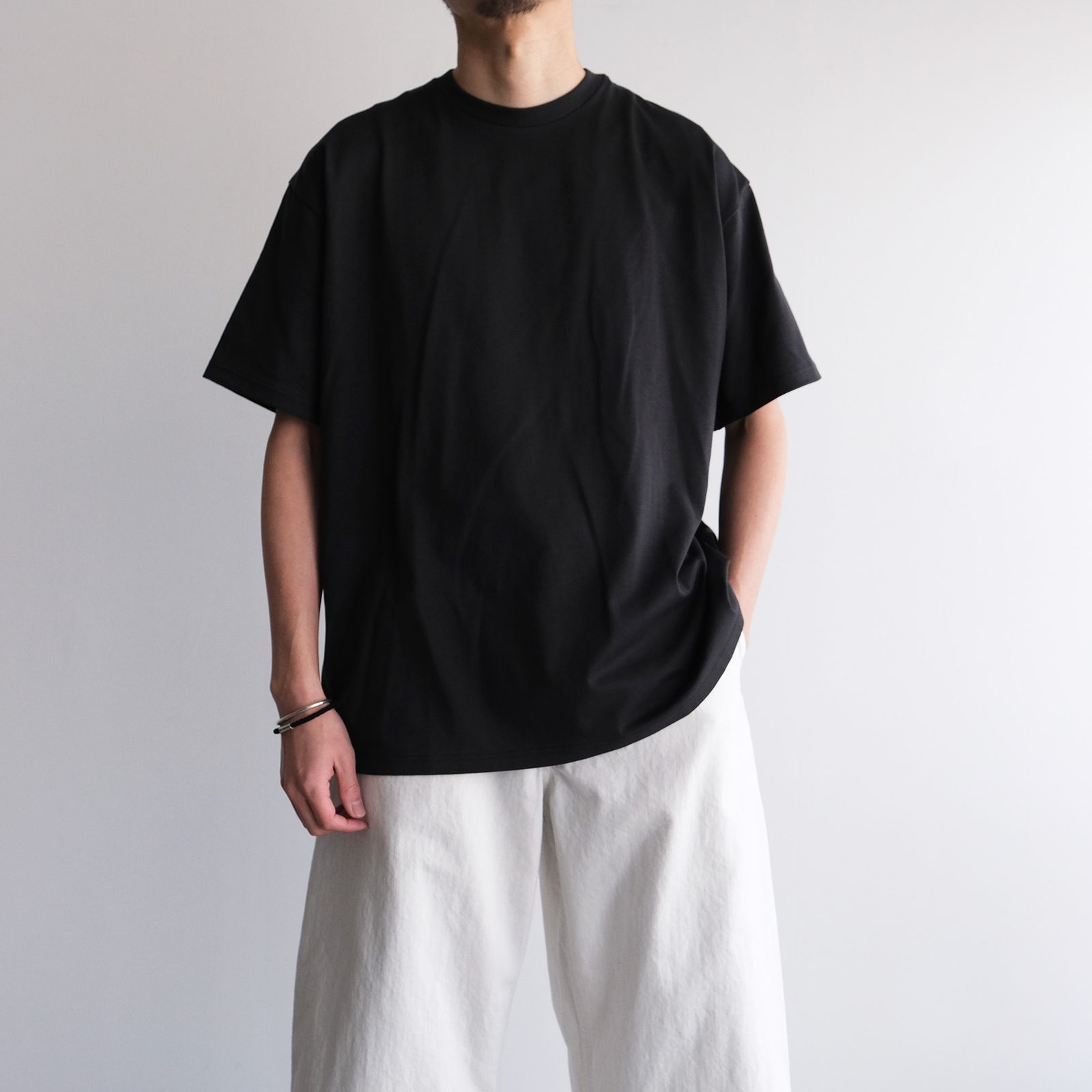 Tri Spun Cotton S/S Oversized Tee -Tシャツ-（Charcoal / チャコール）GM261-70351