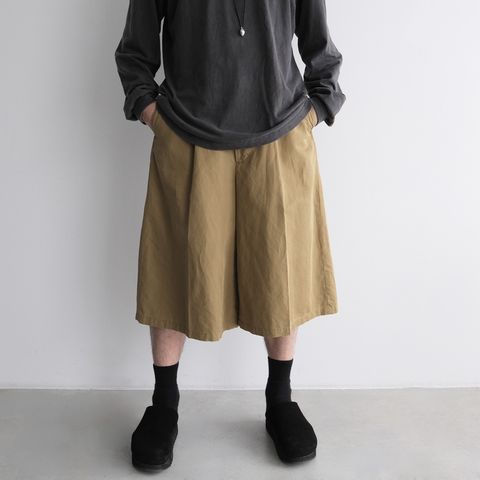 Cotton Wsher Half Pants -ショーツ-（Beige / ベージュ）
