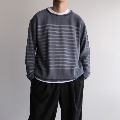 Panel Border Sweather -ニット-（Blue Gray / ブルーグレー）