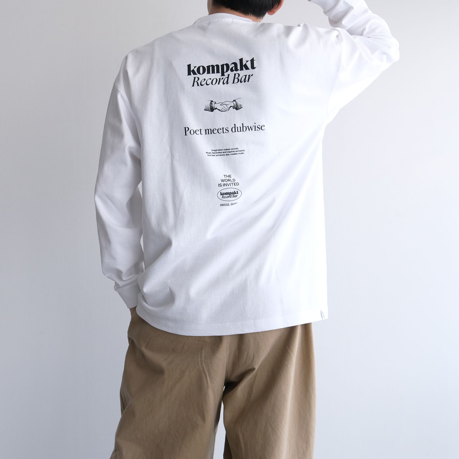 Kompakt Record Bar + PMD Oversized L/S T-Shirt -Tシャツ-（White / ホワイト）
