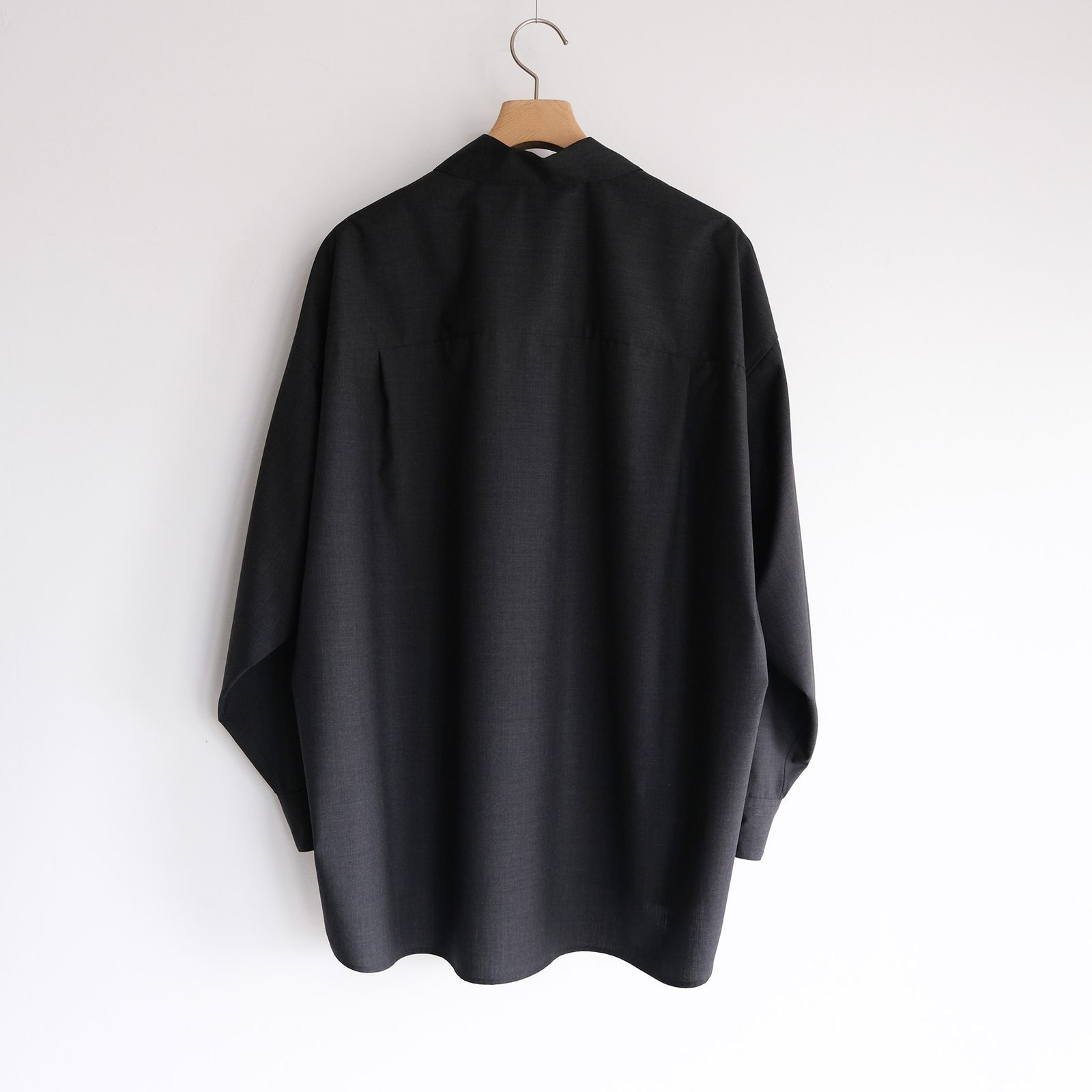 Fine Wool Heather L/S Skipper Shirt -シャツ-（Charcoal / チャコール）GU261-50320
