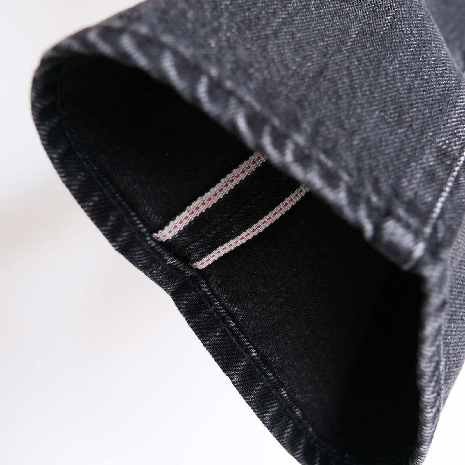 Selvage Denim Five Pocket Tapered Pants -パンツ-（Black Dark Fade / ブラックダークフェード）