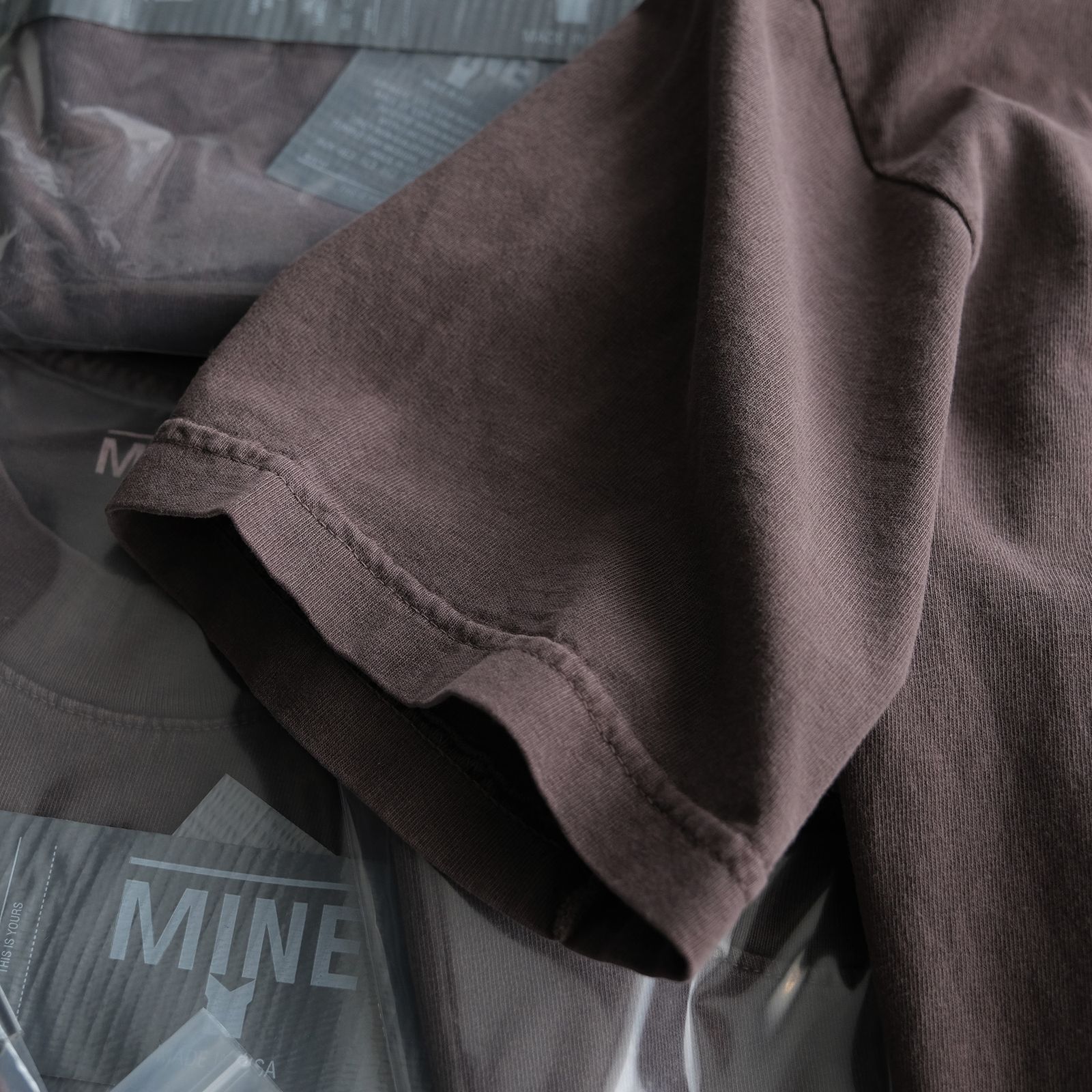 MINE Duct Tape T-Shirt / White Label STACK STORE 10th Anniversary Limited Color -Tシャツ-（PD Brown / ピグメントダイ ブラウン）