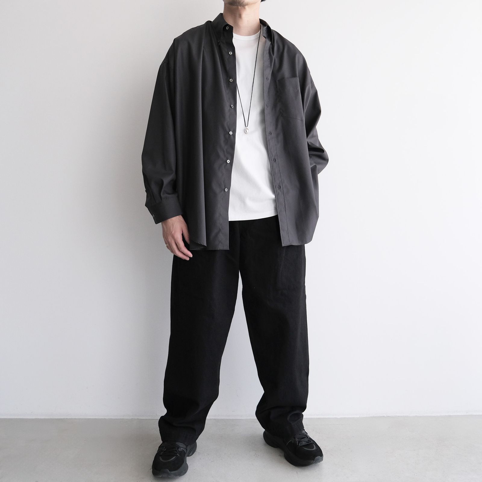 Easy Care Poplin L/S Oversized B.D Shirt -シャツ-（Gray / グレー）GM263-50620