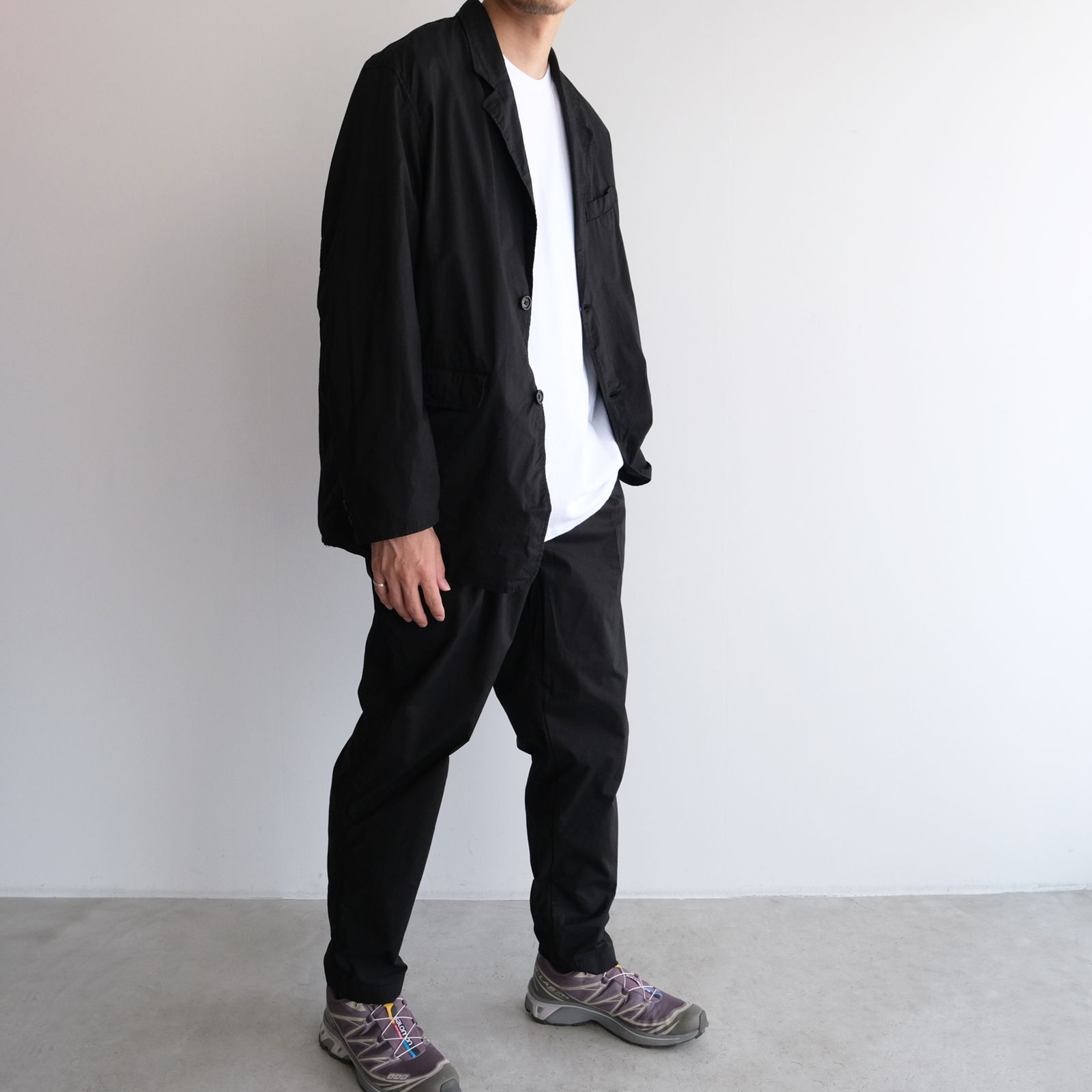 Garment Dyed Typewriter Oversized Slacks -スラックス-（Black / ブラック）